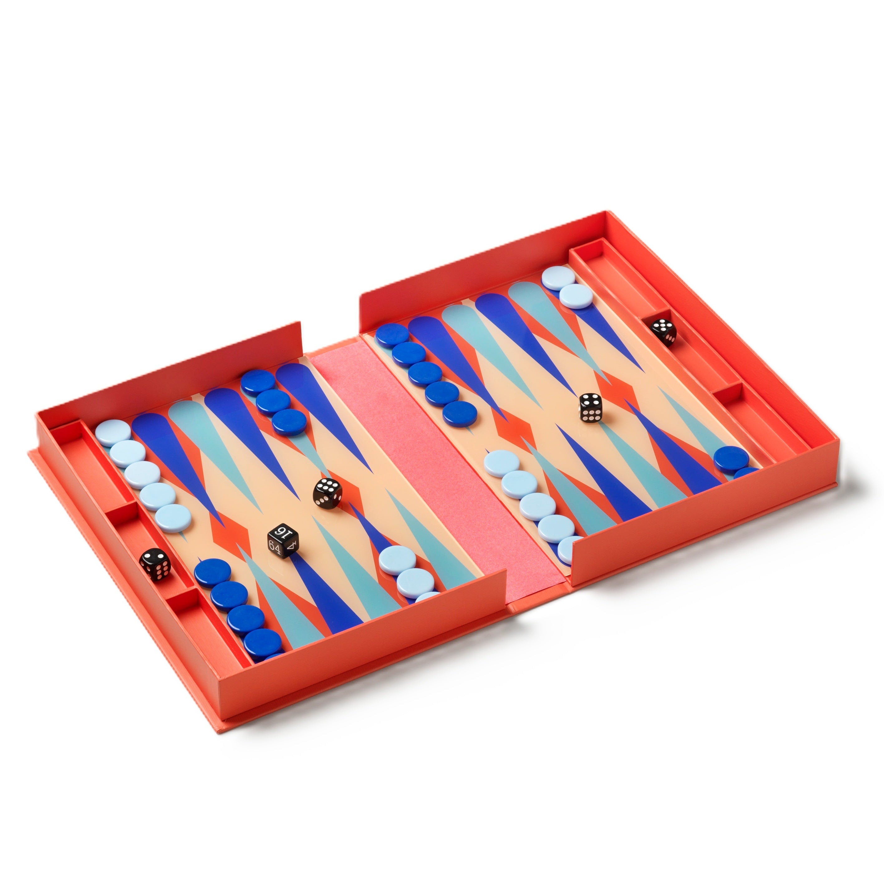 ART OF BACKGAMMON Red and Blue Backgammon Set