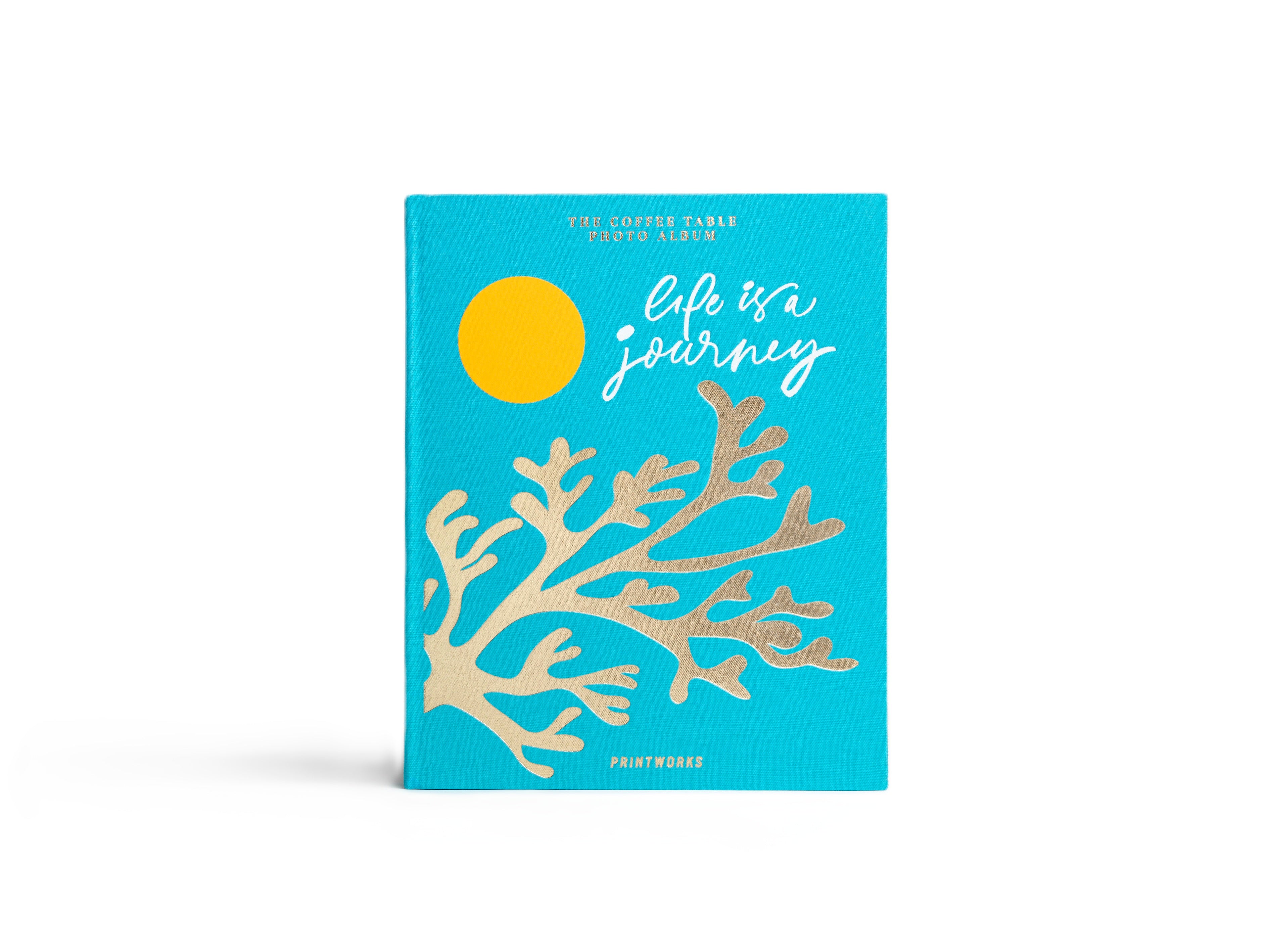 Fotoalbum LEVEN IS EEN REIS turkoois met goud