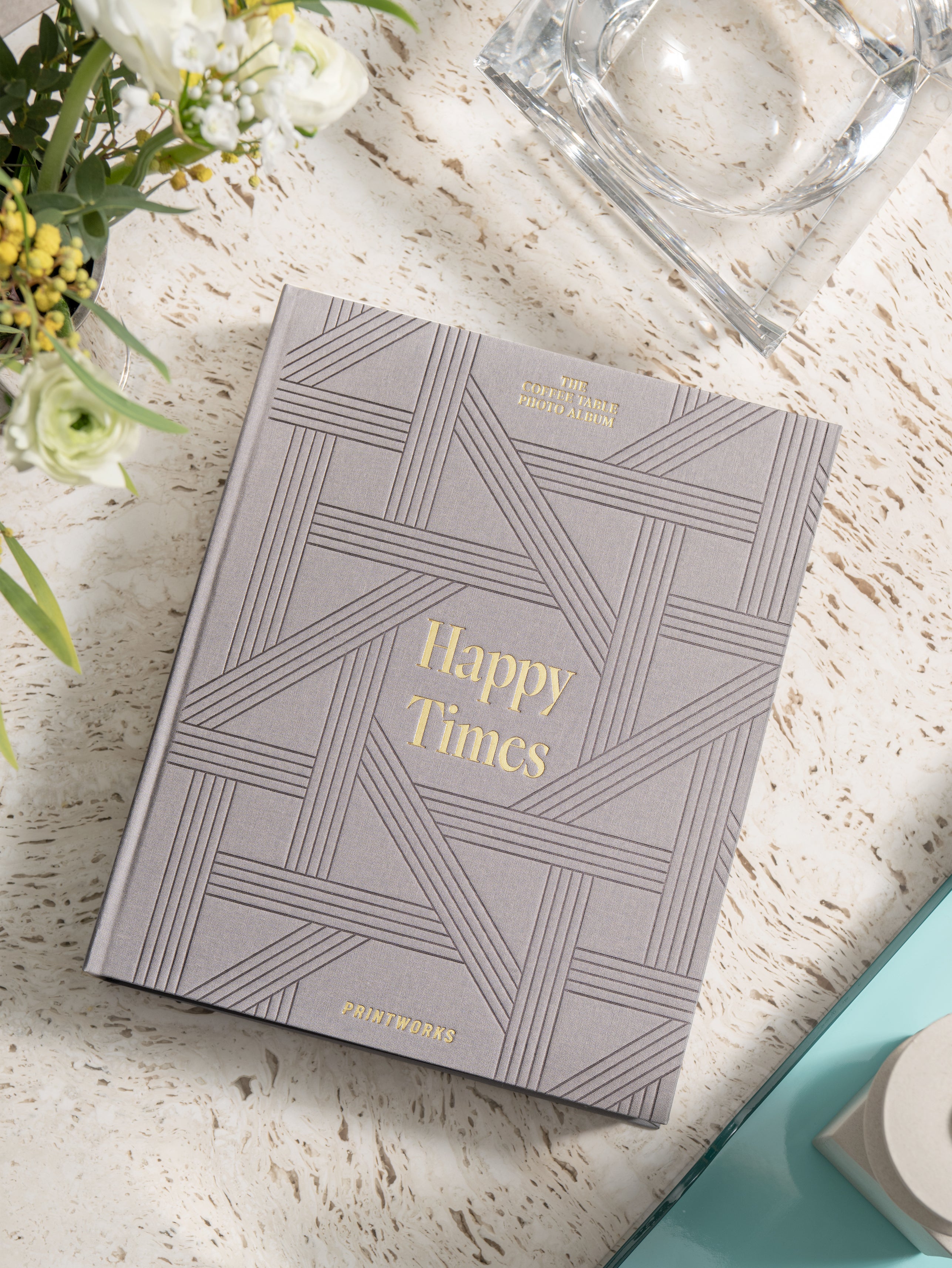 Fotoalbum HAPPY TIMES grijs met goud