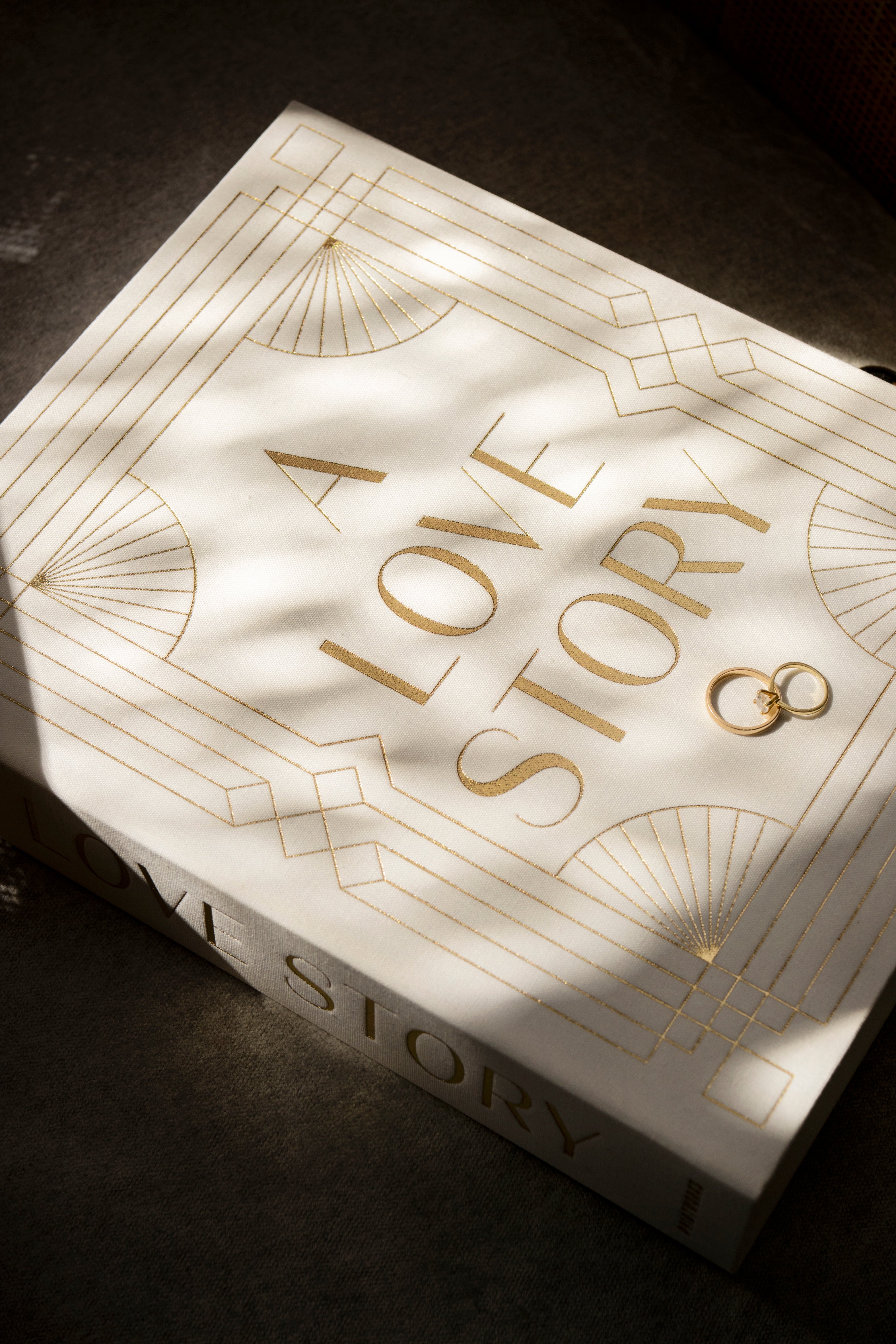 A LOVE STORY Photo Album White with Gold