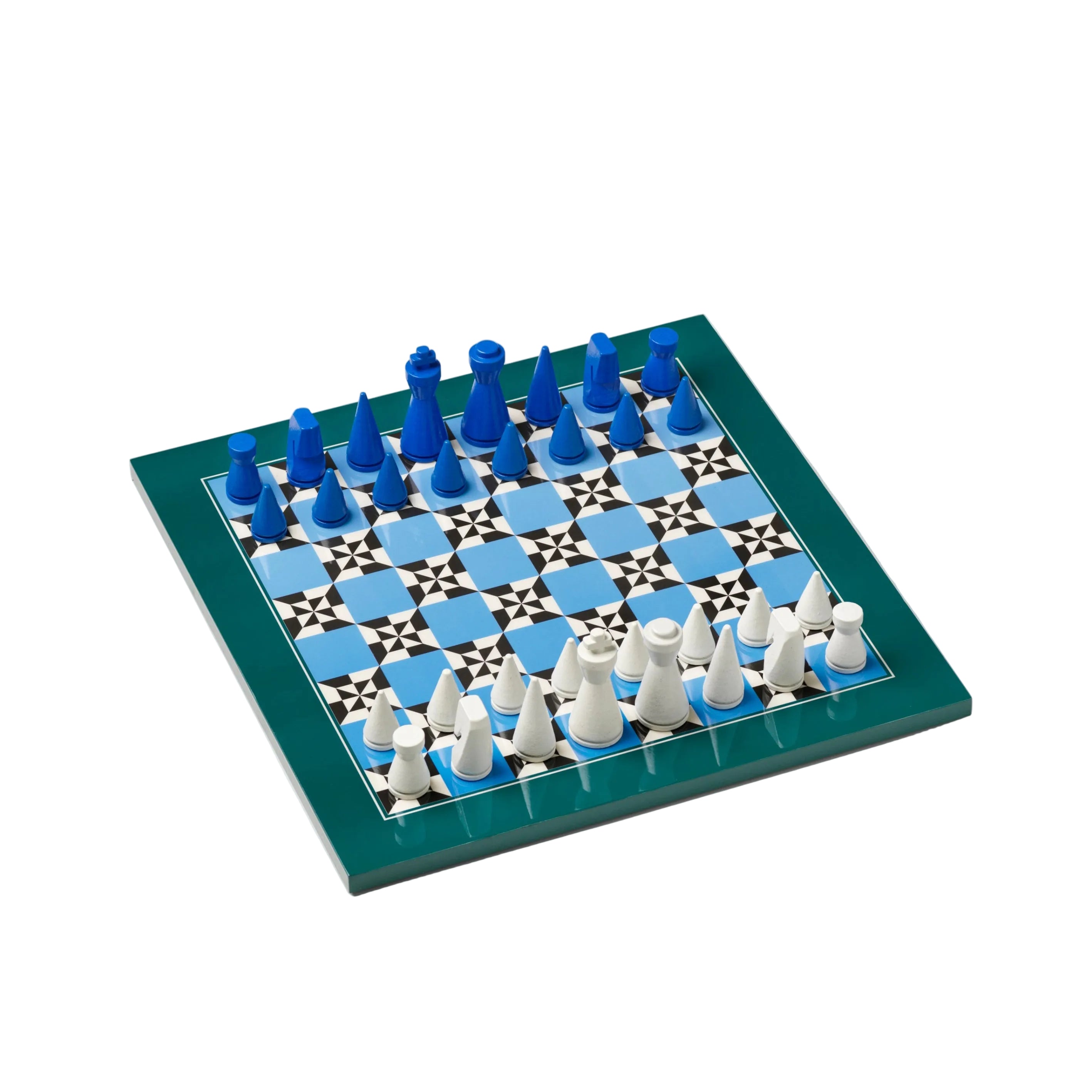 LACQUERED CHESS POSEIDON schaakset blauw