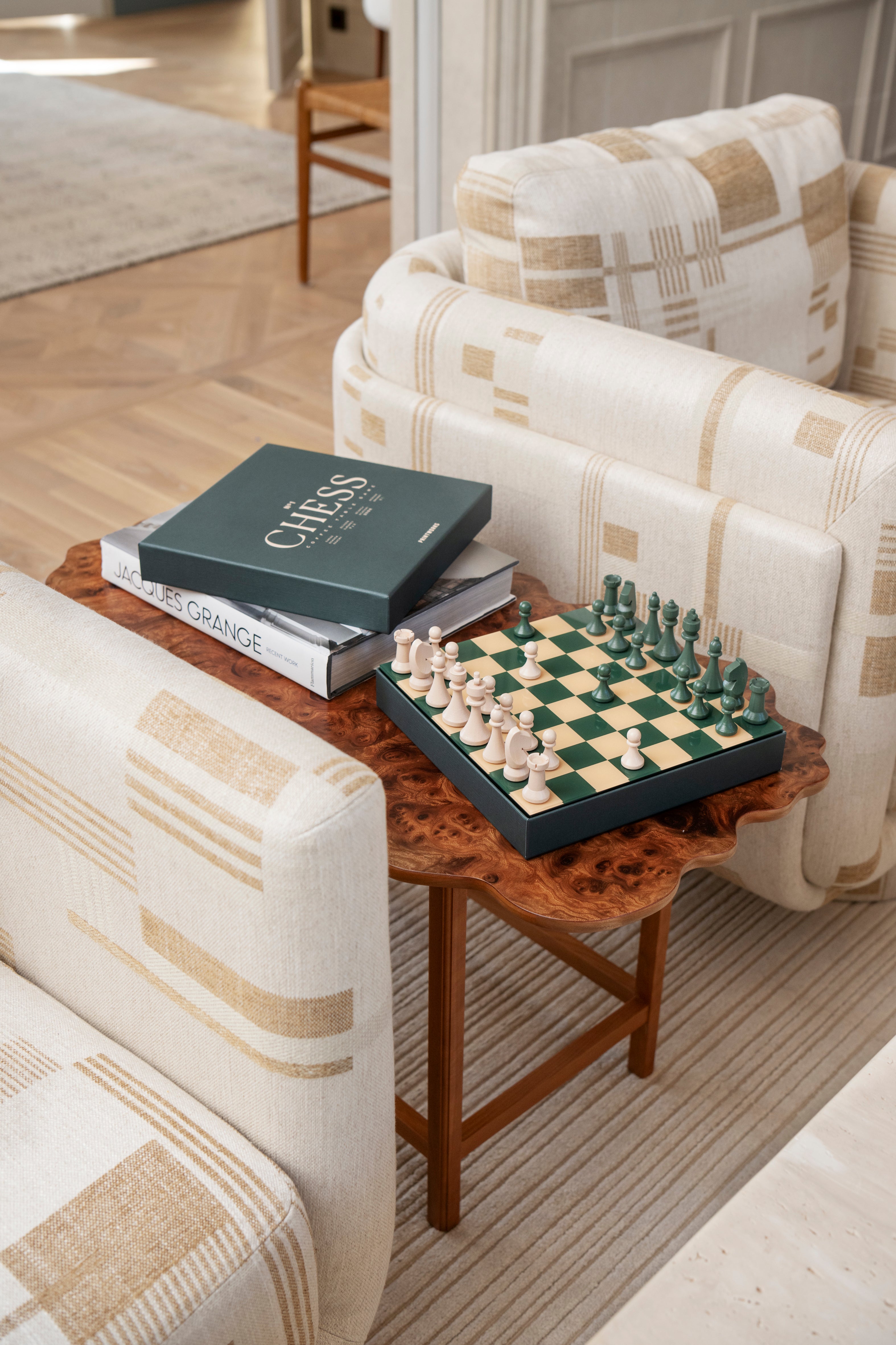 Zestaw do gry w szachy CHESS CLASSIC zielony – styl nowoczesny
