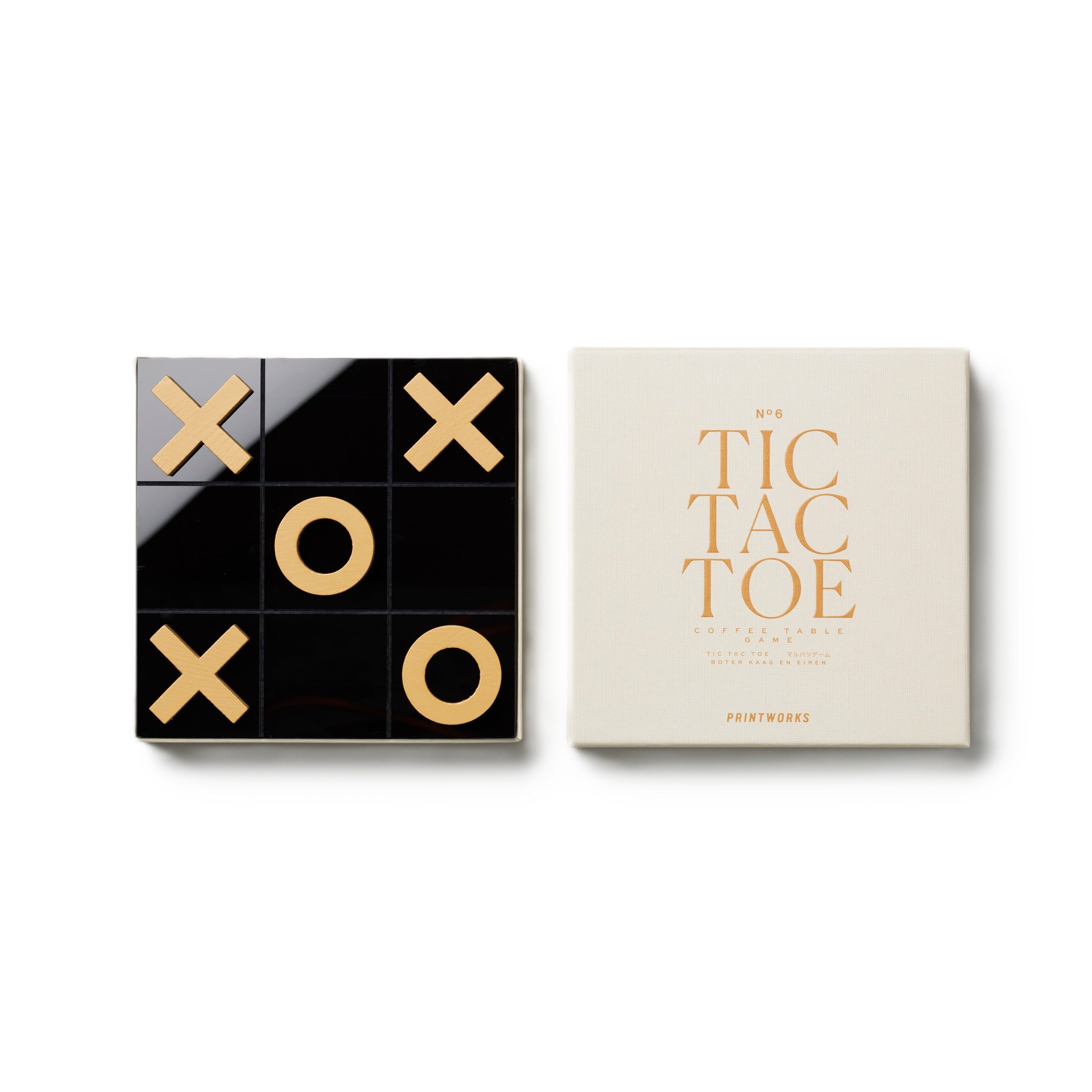 TIC TAC TOE Kegelspiel beige mit Schwarz