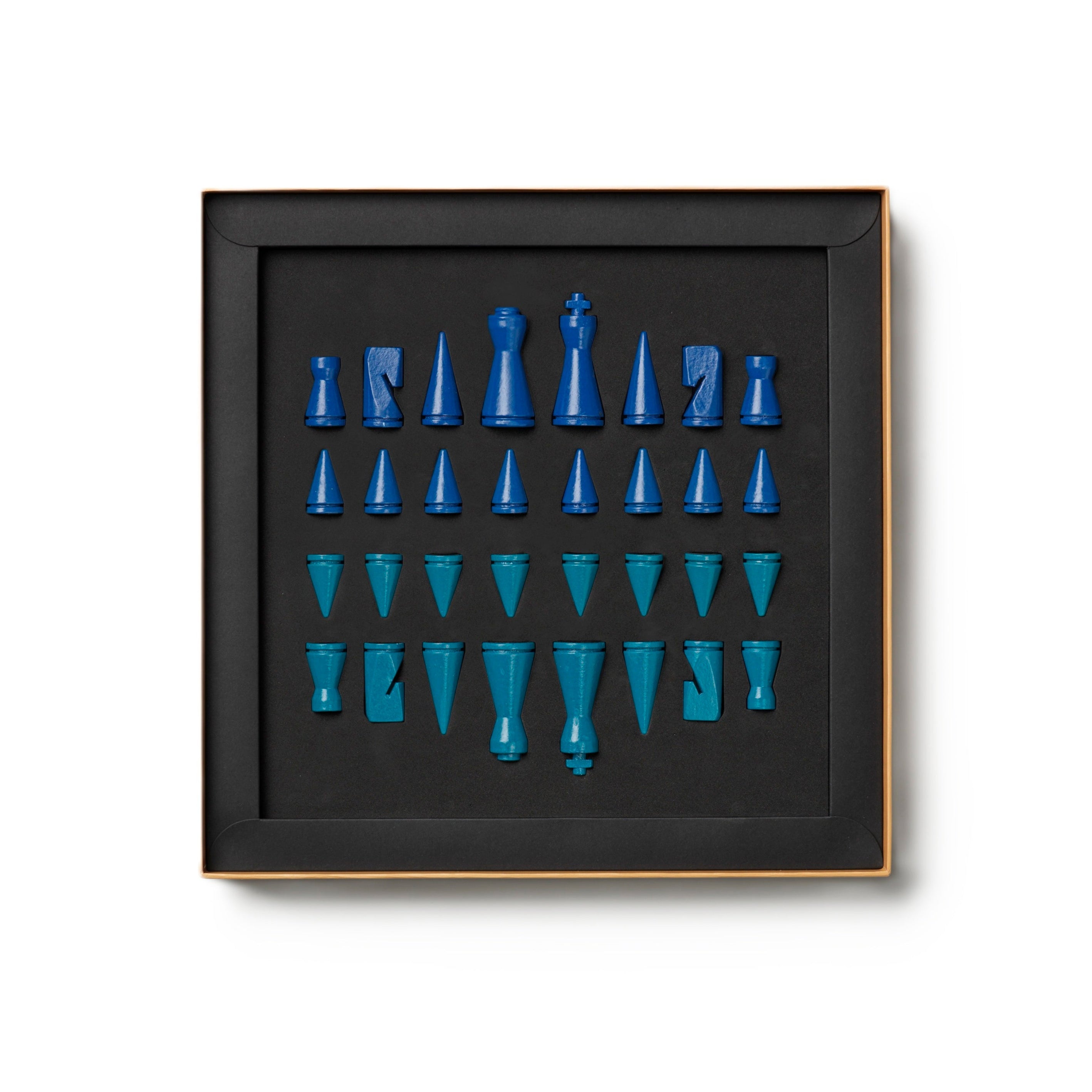 Schachspiel LACQUERED CHESS ATHENA blau