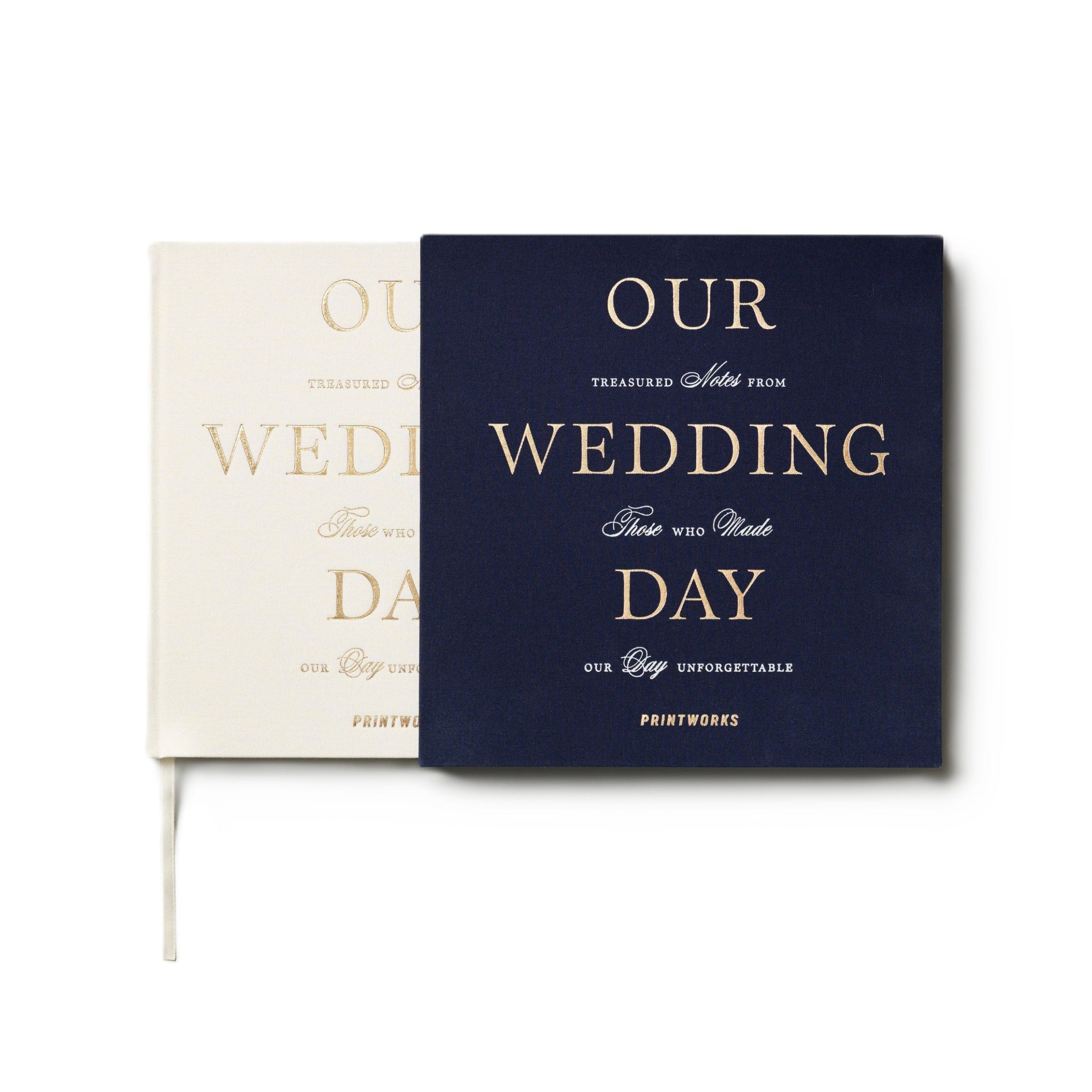 Gastenboek ONZE HUWELIJKS DAG marineblauw met wit