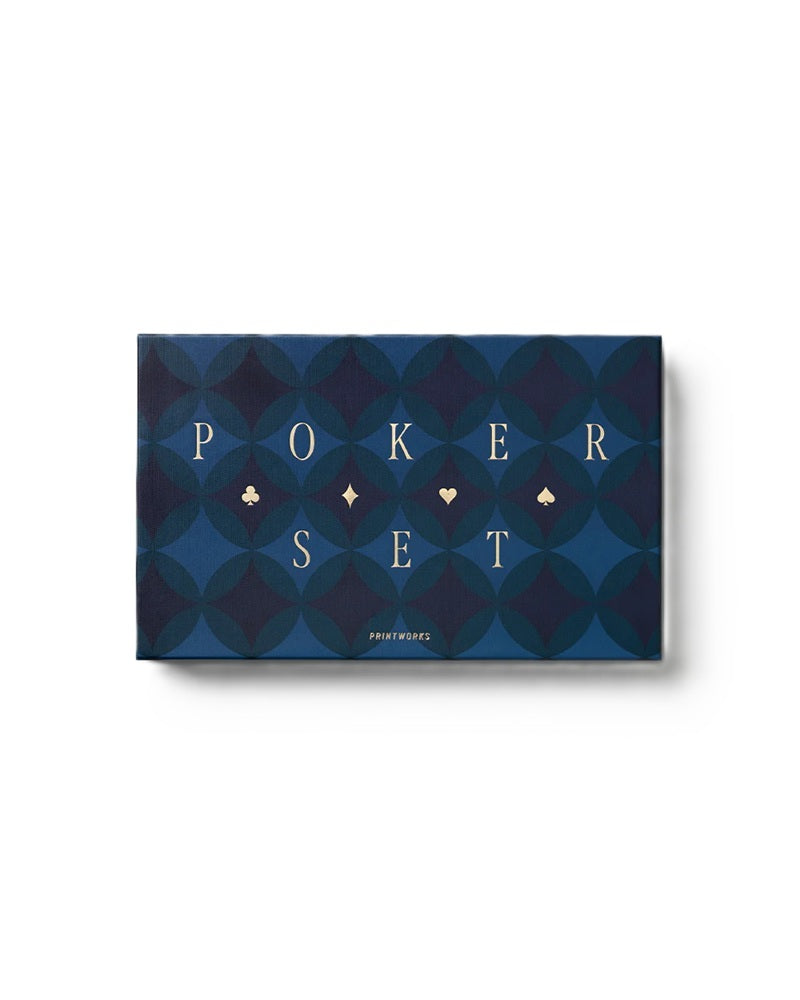 Zwart met marineblauwe poker set ART OF POKER