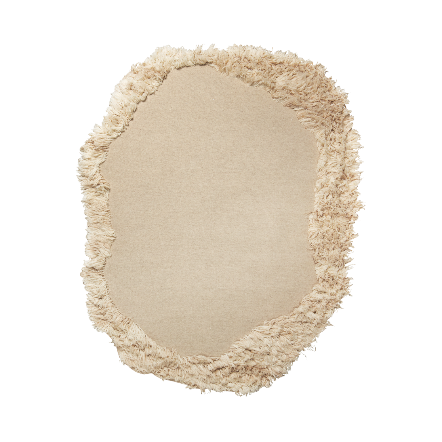 Ovaler Teppich NORTE beige mit langem Flor