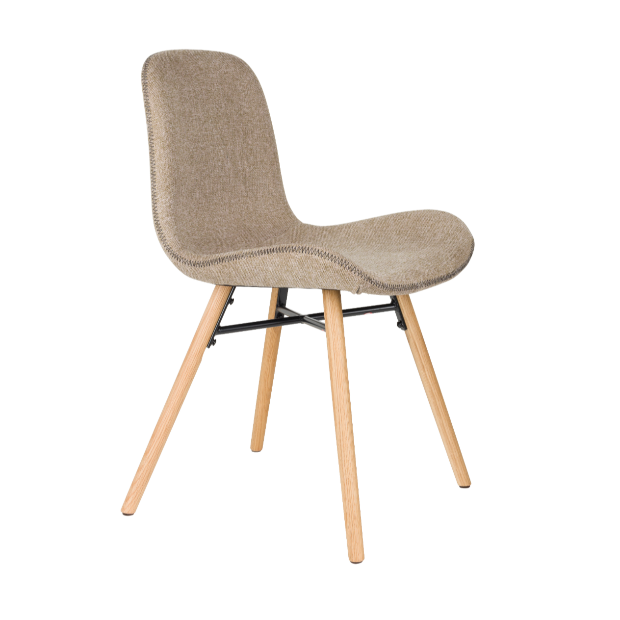 Stoel LESTER bruin met houten basis