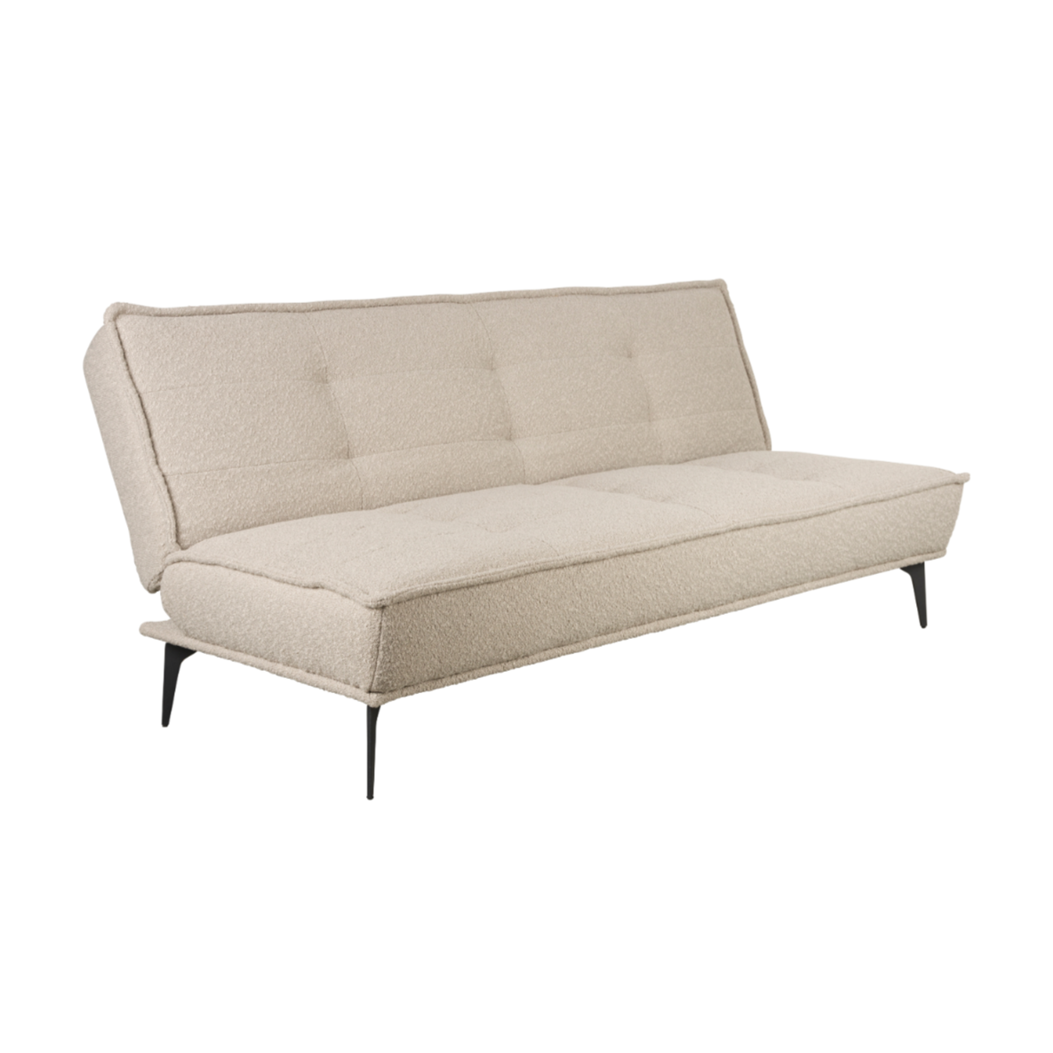 Sofa met slaapfunctie CIELKE beige met zwarte basis