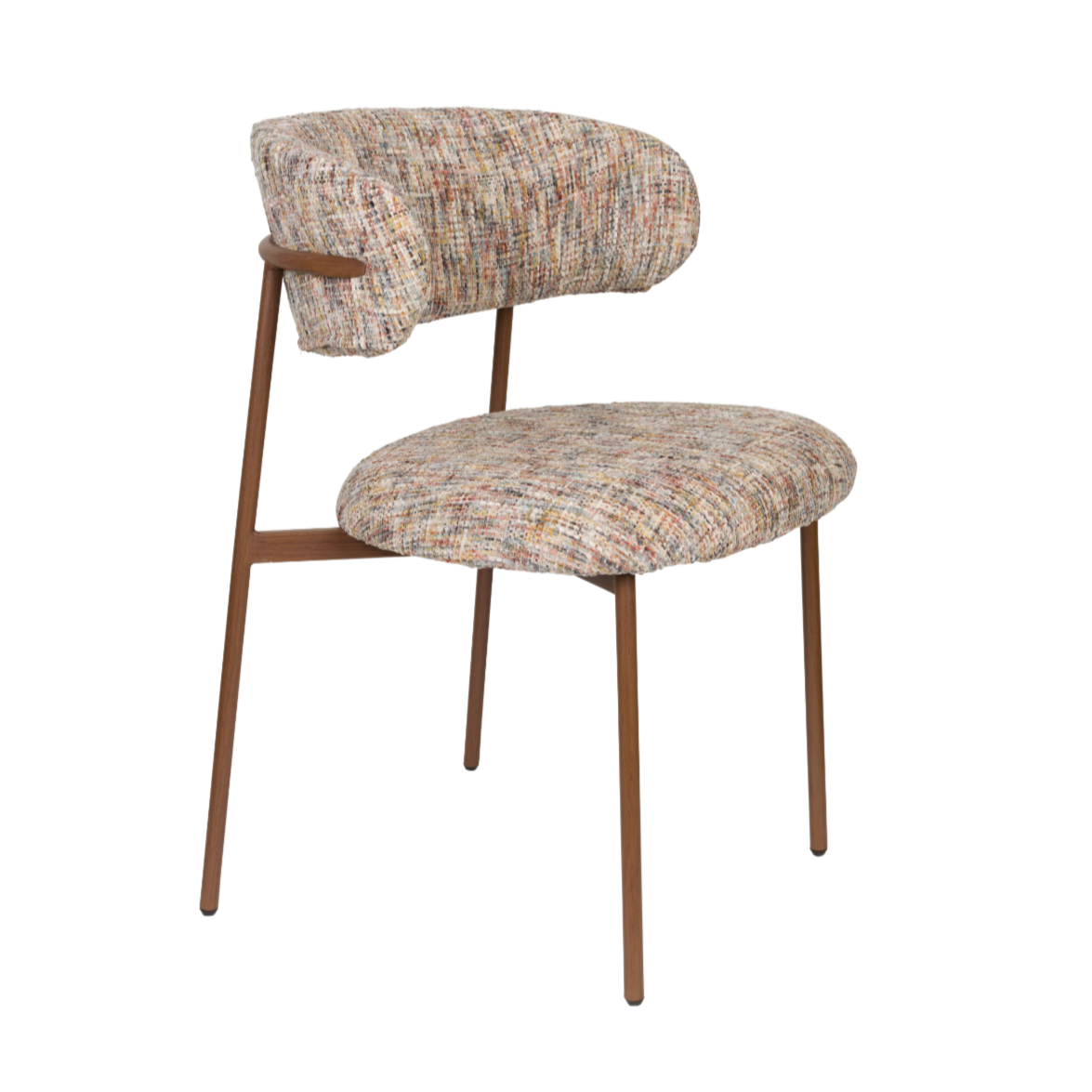 Stoel CLAES beige melange met bruine basis