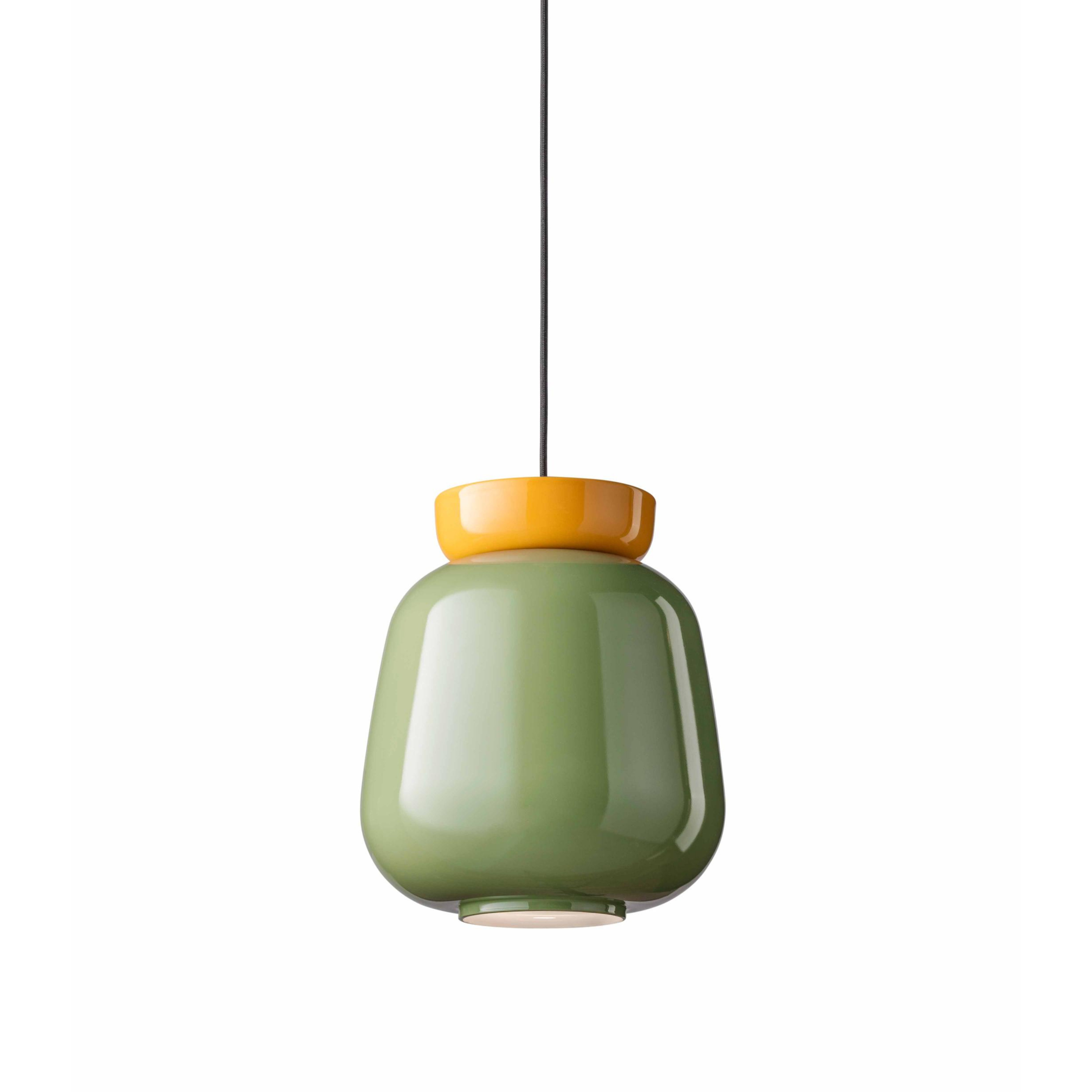 CORCOVADO ceramic pendant lamp in sage with yellow