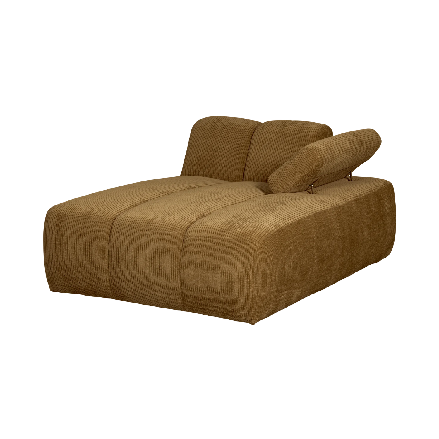 Modulares Sofa MOJO - rechter Chaiselong dunkel honigfarbener Cordstoff