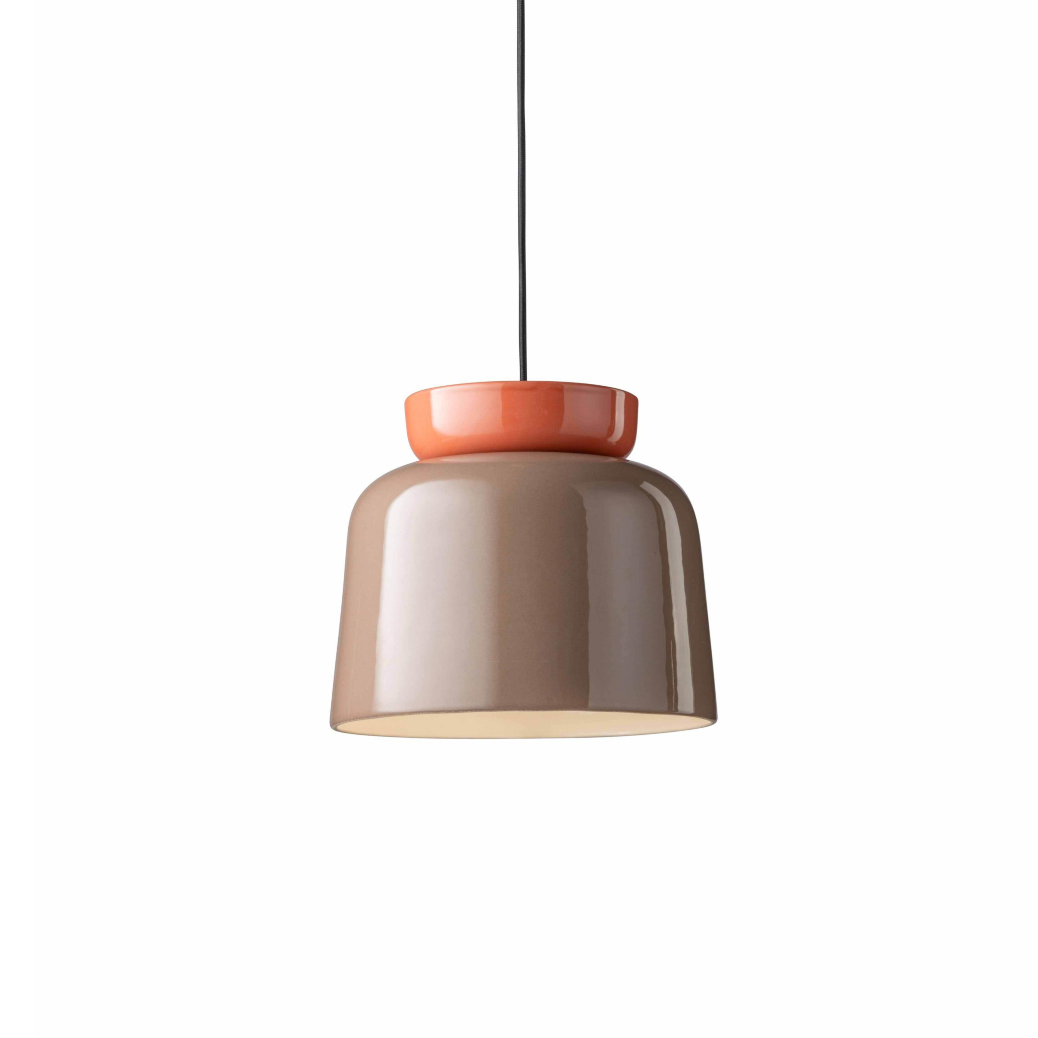 CORCOVADO ceramic pendant lamp in mocha with orange