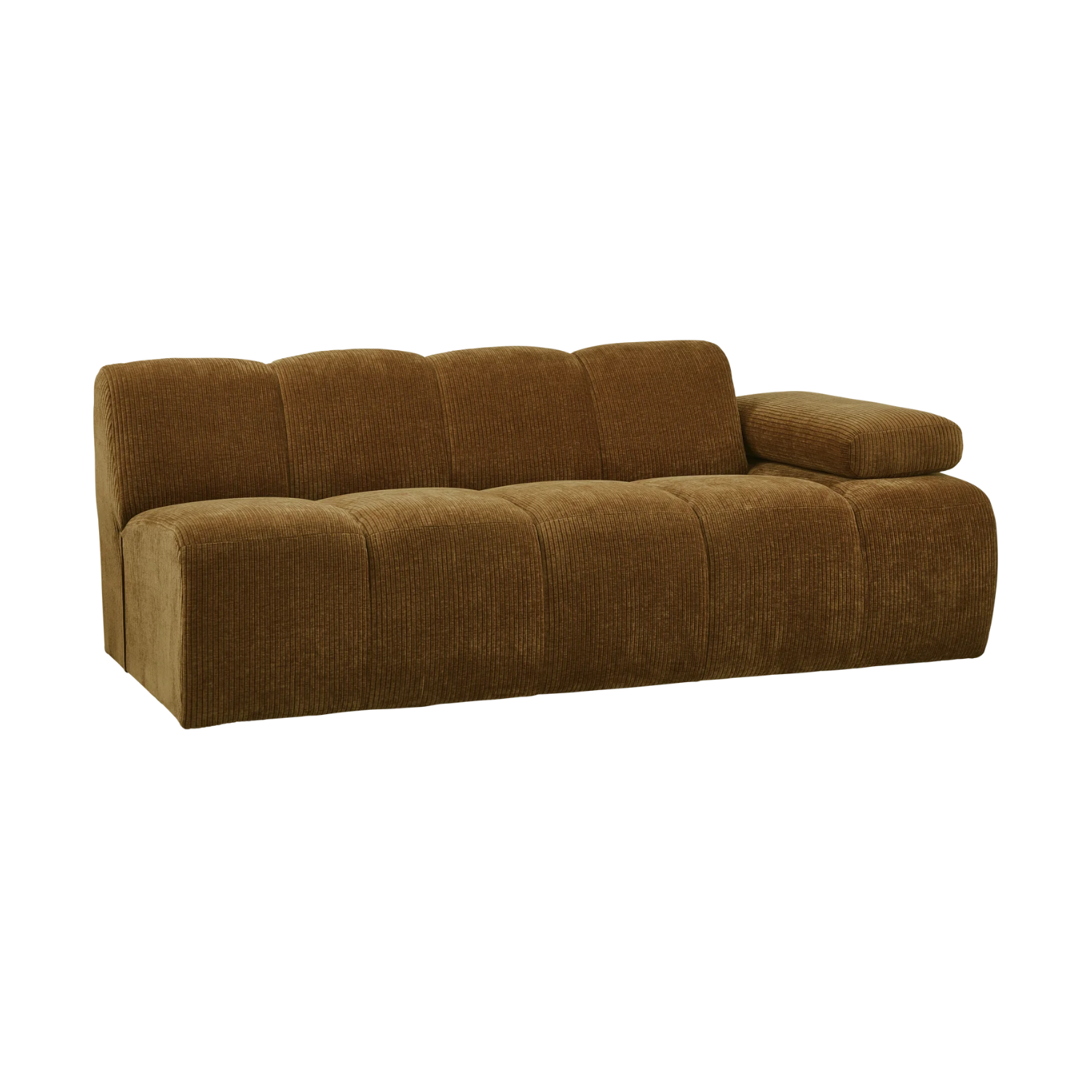 Modulsofa MOJO - 2-sitziges Element in dunklem Honigcord