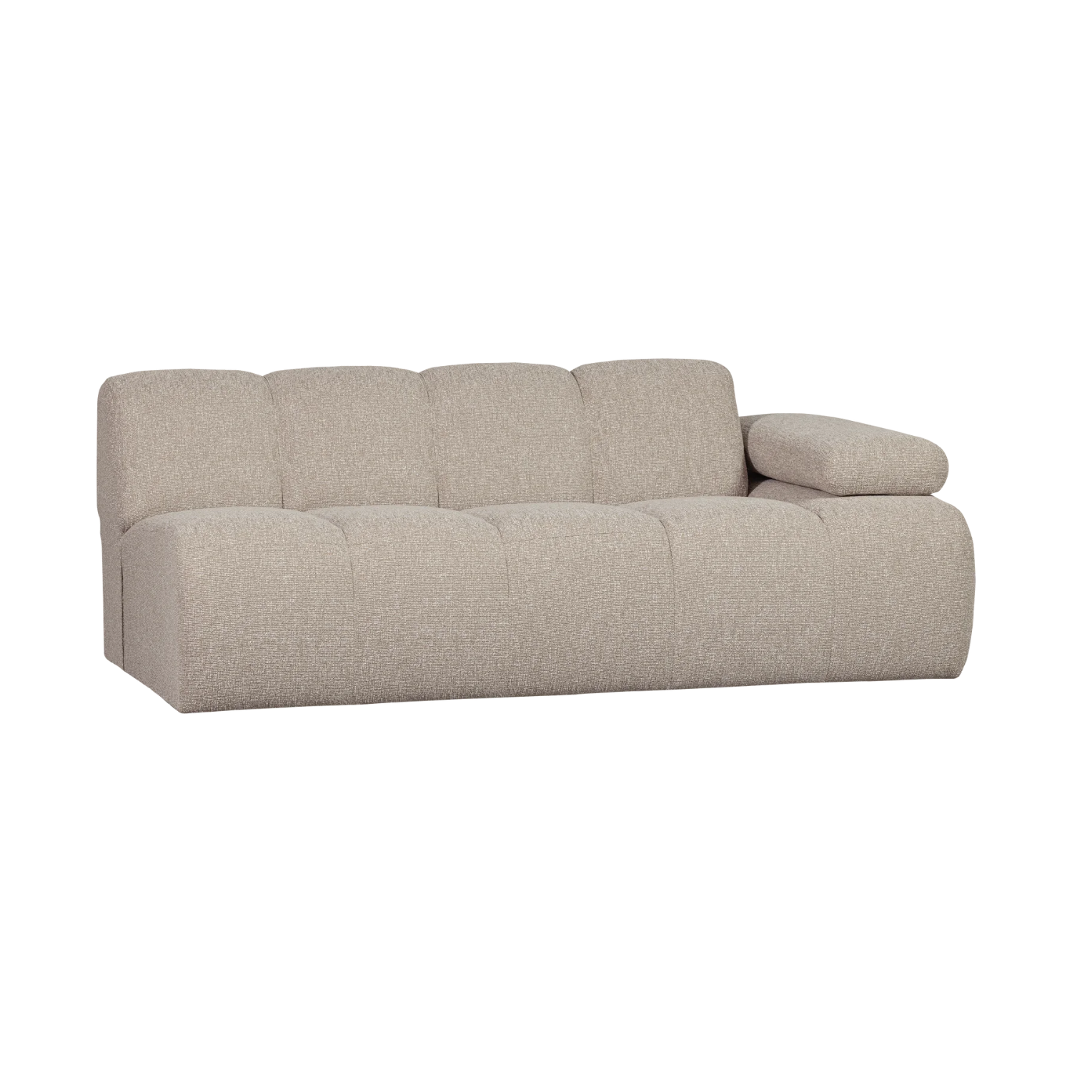 Sofa modułowa MOJO - element 2-osobowy prawostronny beżowy melanż bouclé – Woood