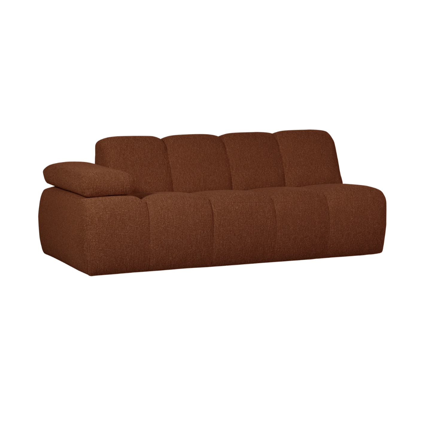 Sofa modułowa MOJO - element 2-osobowy lewostronny rdzawy brązowy bouclé – Woood