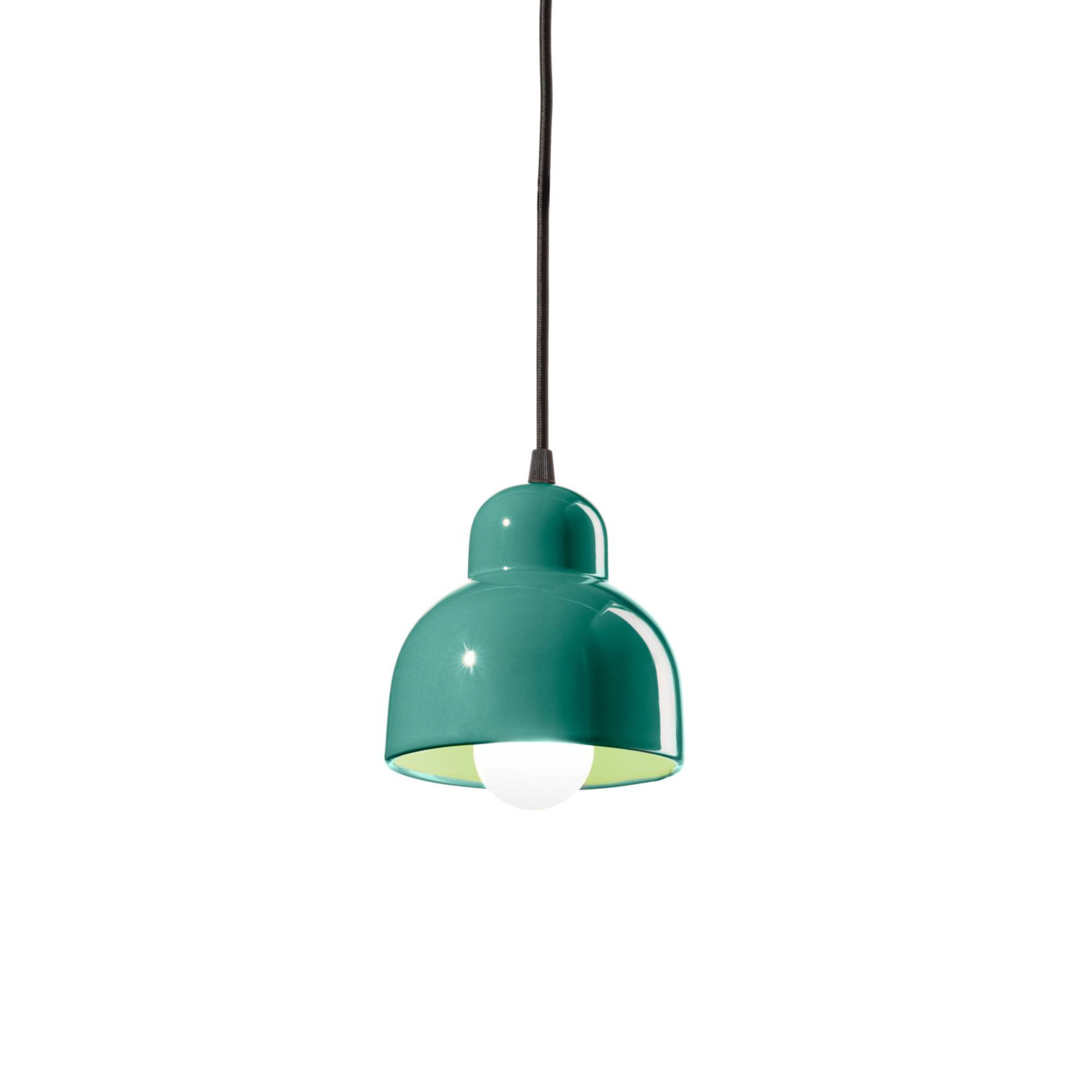 Turquoise ceramic pendant lamp BERIMBAU