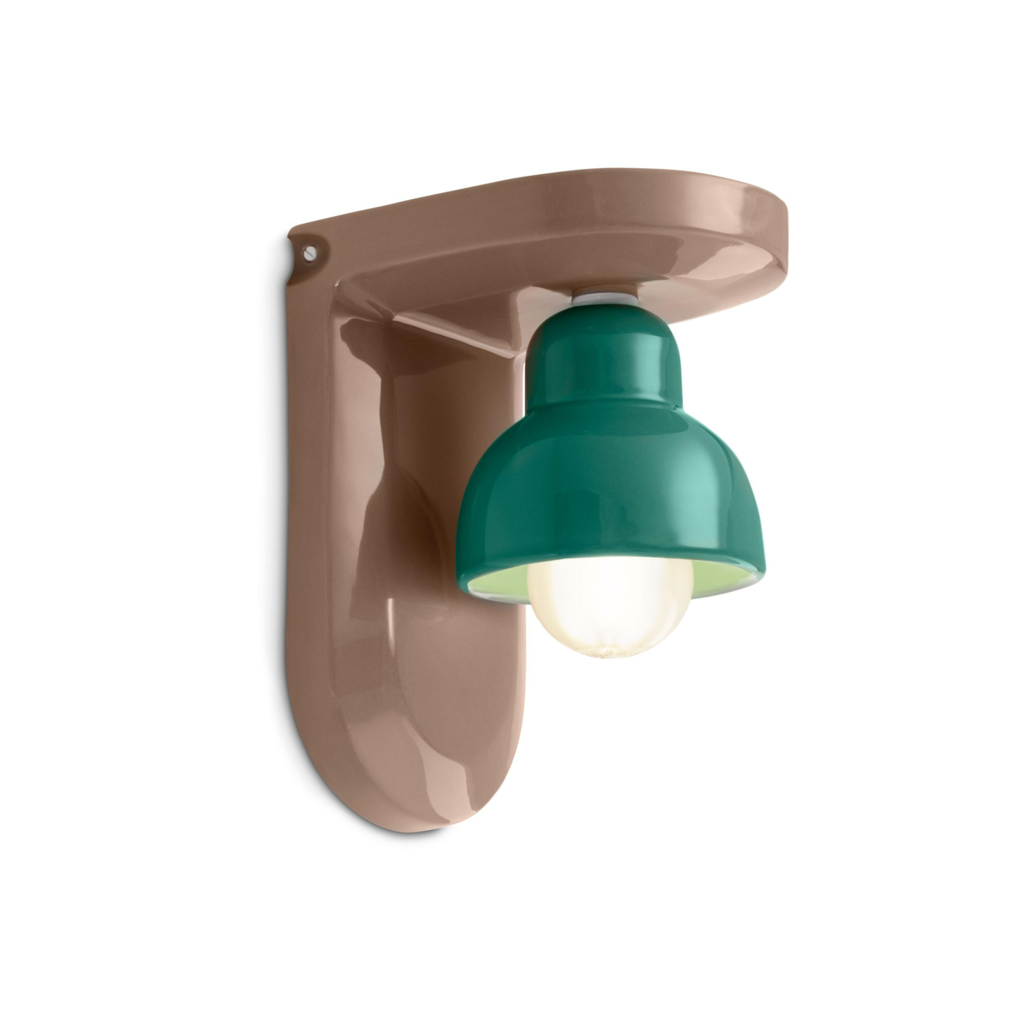 BERIMBAU Keramik Wandleuchte Mokka mit Türkis