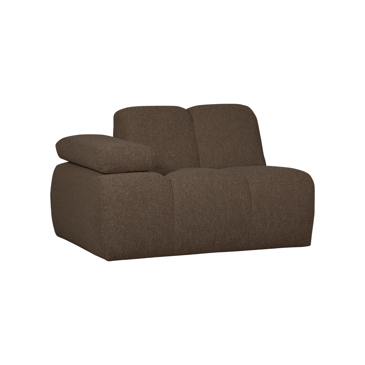 MOJO modular sofa - left element dark brown bouclé