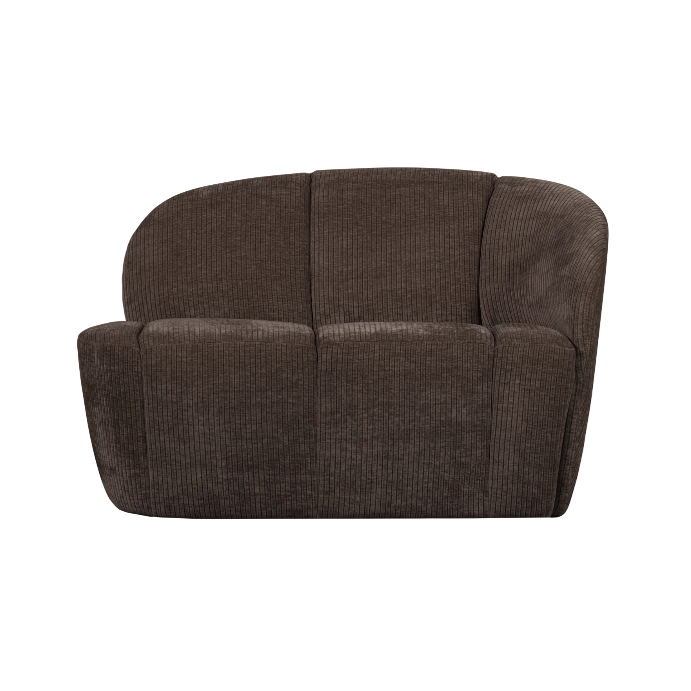 Right-facing 2-seater sofa MOJO dark brown corduroy