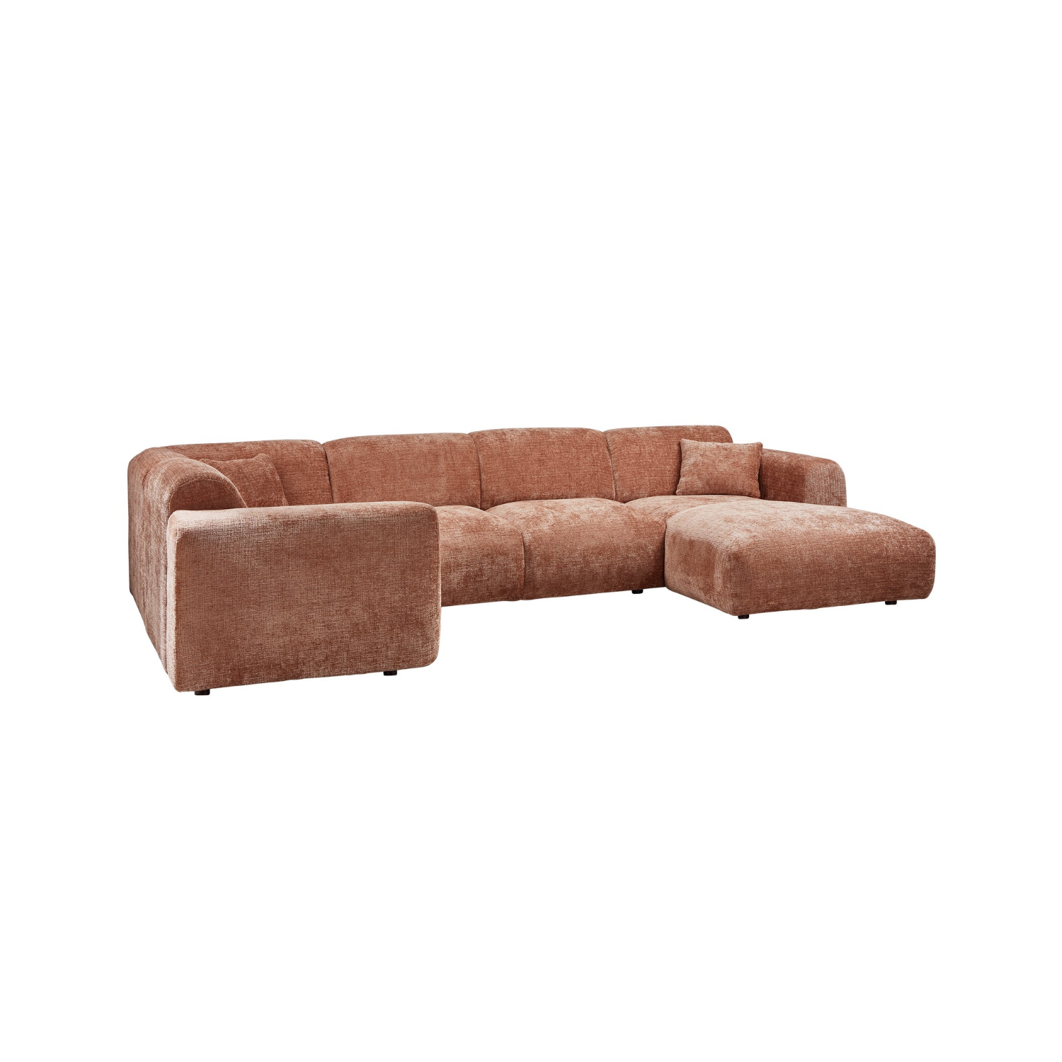 Left-facing panoramic corner sofa CLOUD terracotta