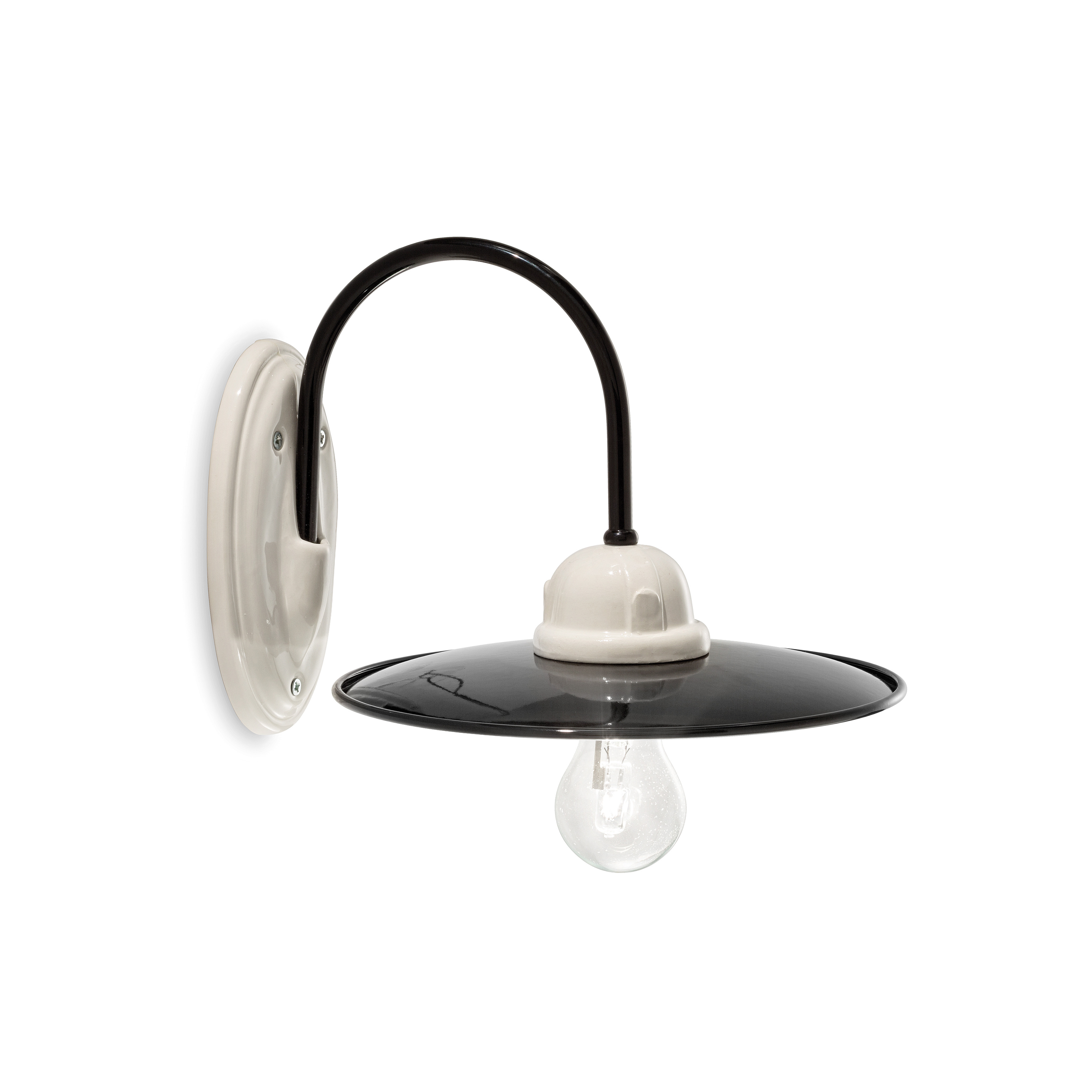 Wandlamp keramisch B&W zwart-wit