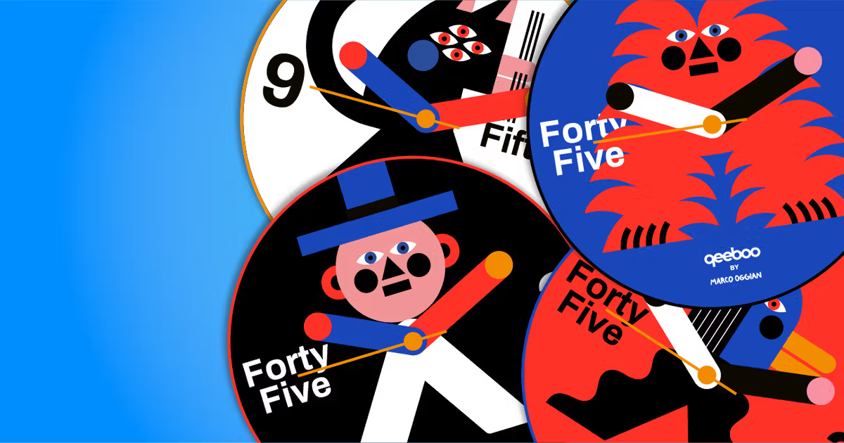 Wandklok MAGIC SAMU blauw