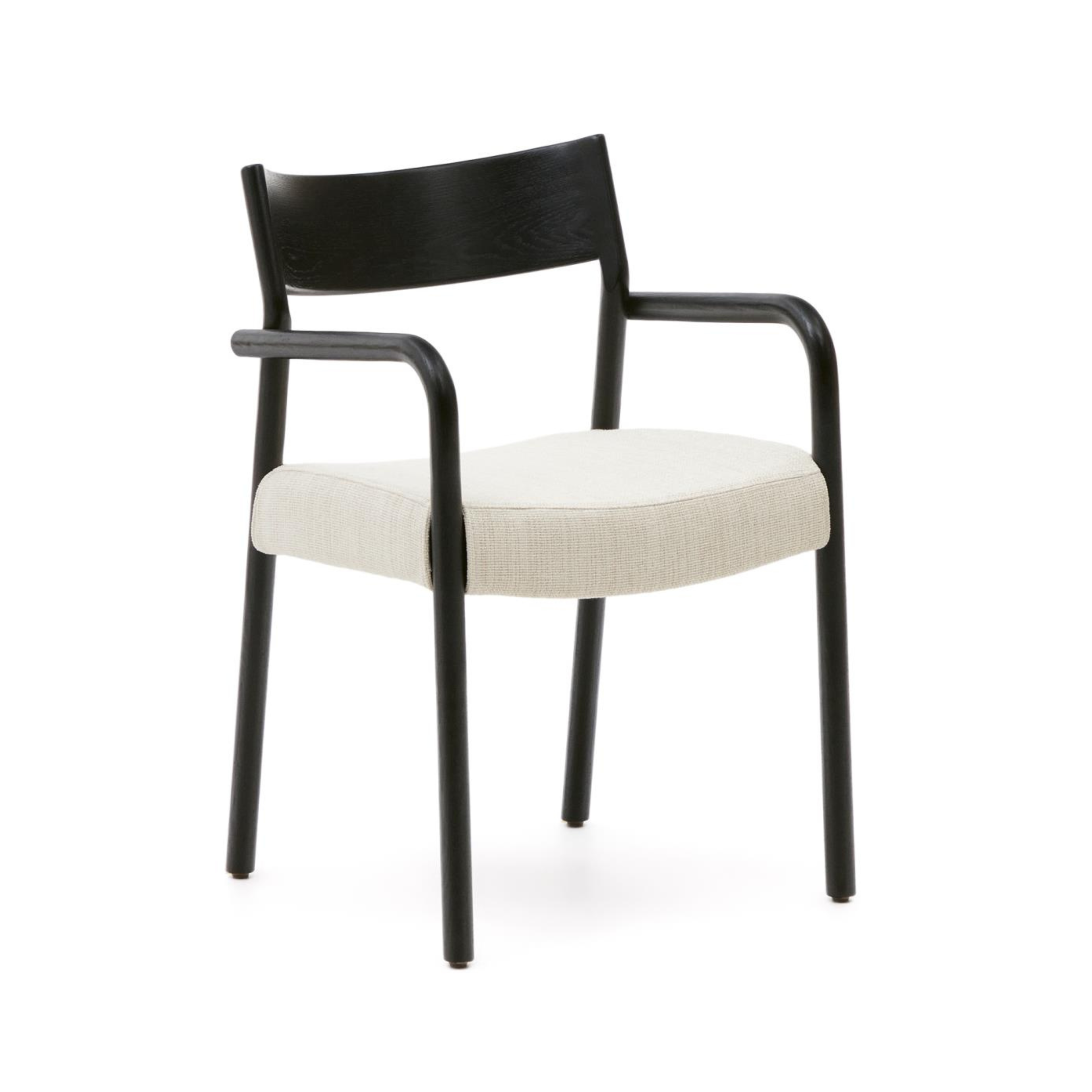 Stoel FALCONERA beige chenille met zwarte eiken basis