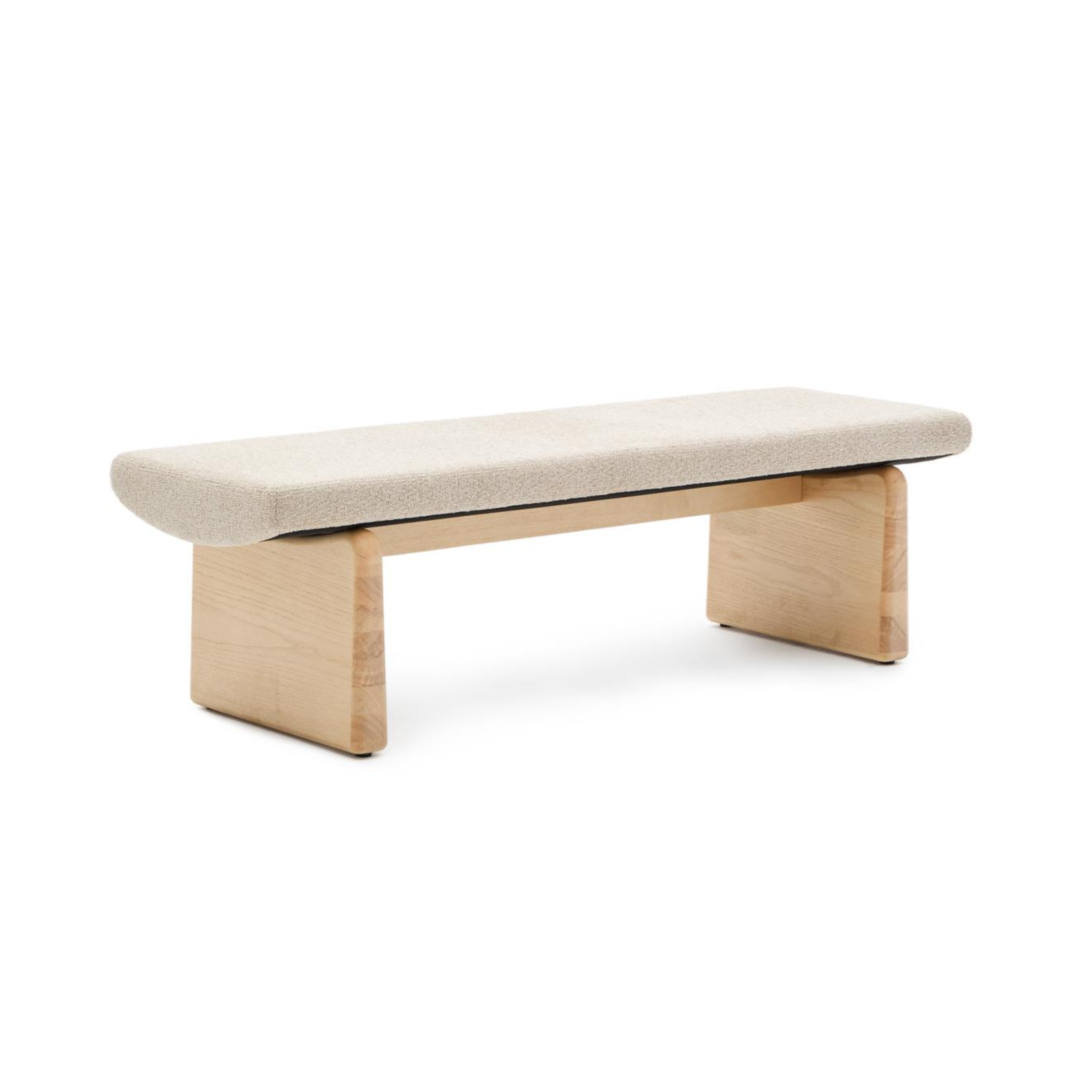 TOPAZ beige Chenille-Bank mit Eschengestell