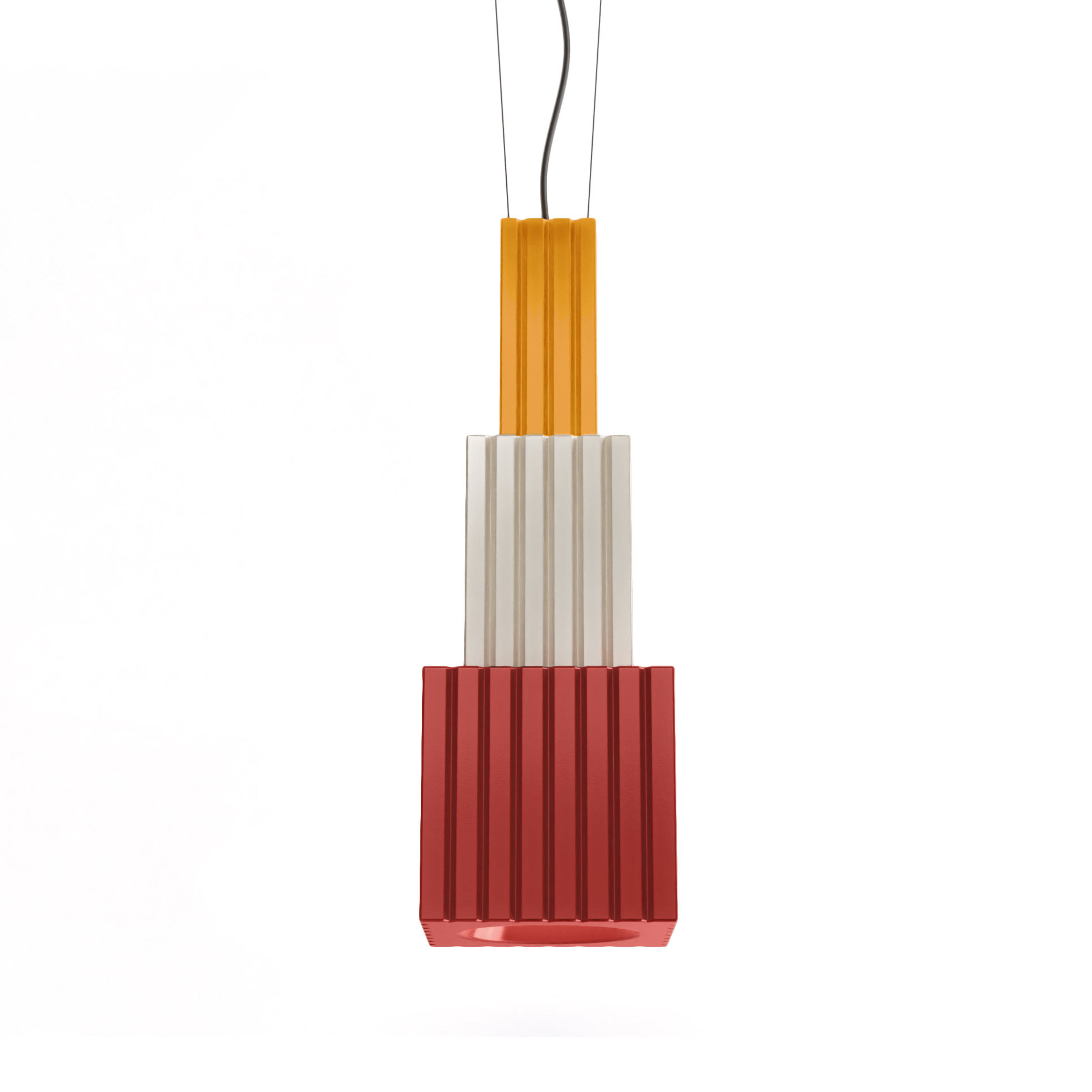 METRA ceramic pendant lamp in orange with cream and yellow
