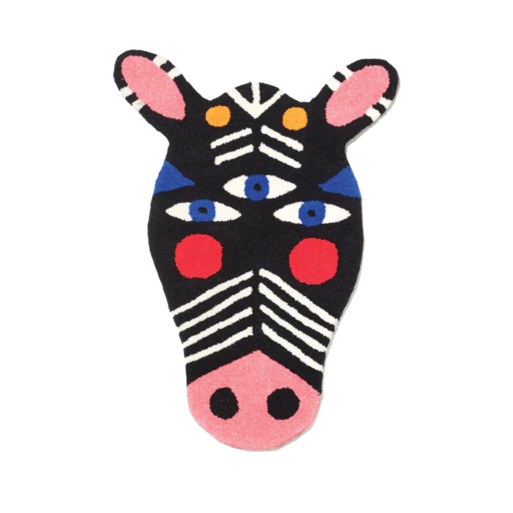 Decorative rug ZIBRA black