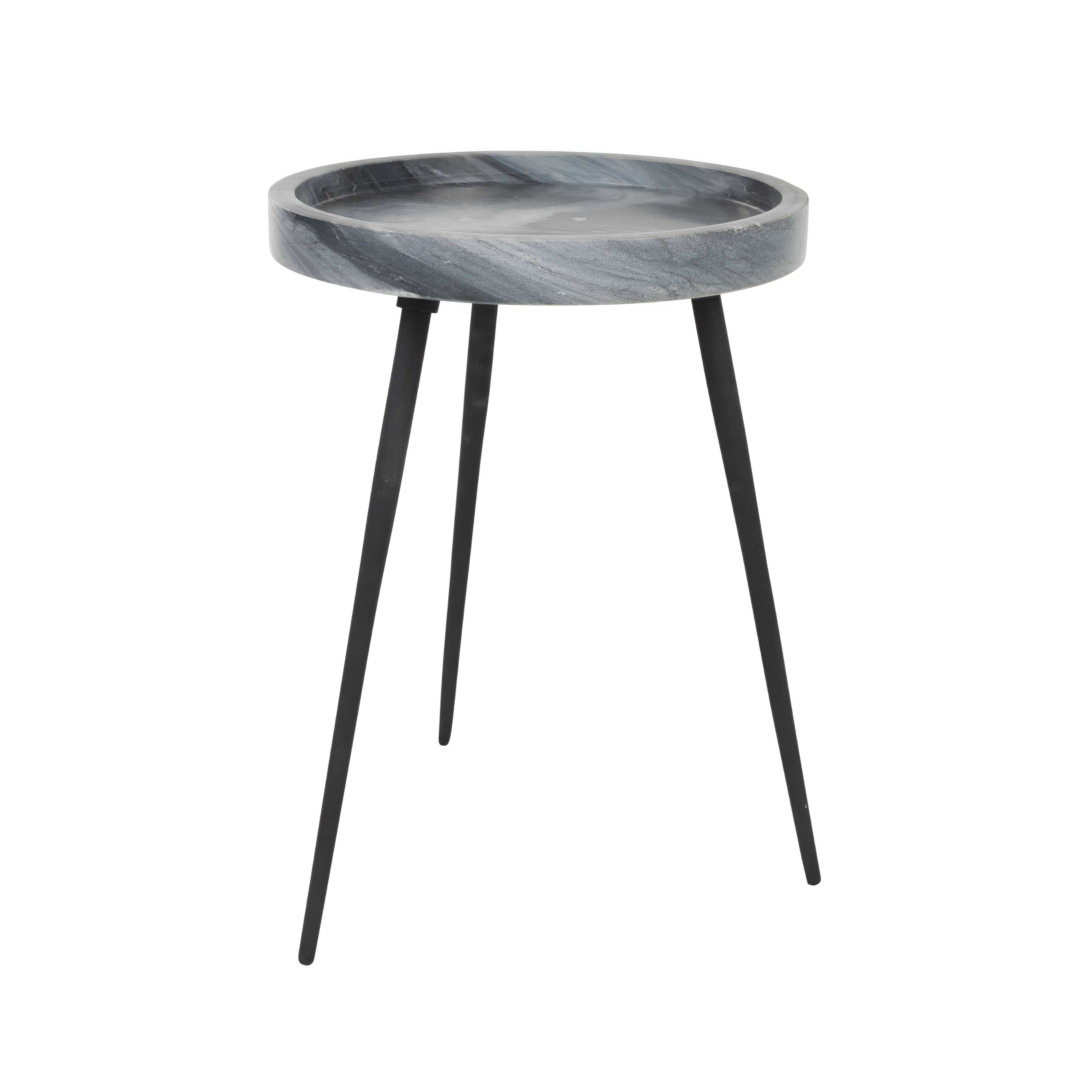 Beistelltisch KARRARA grau mit Schwarz