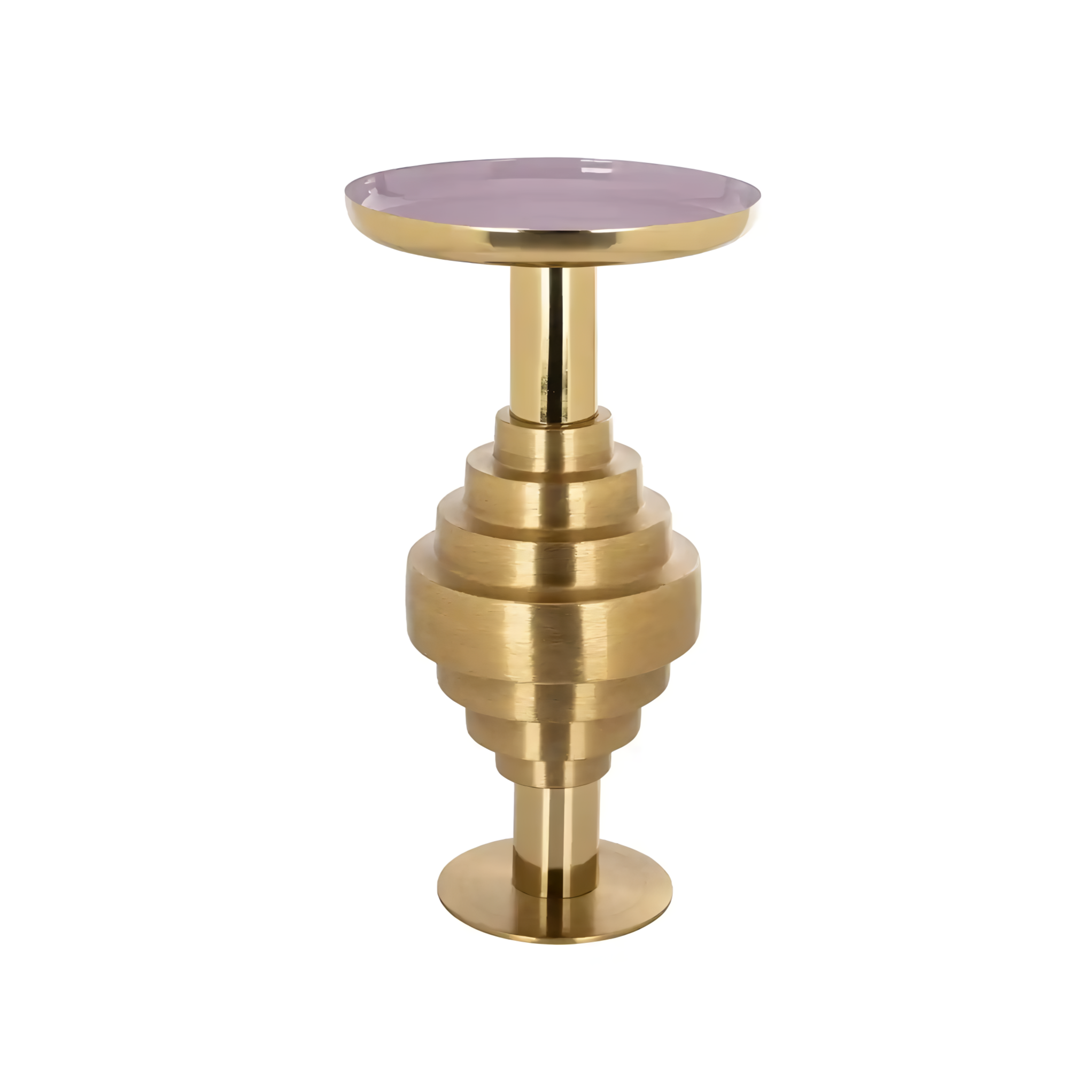 Zijtafel EMPIRE paarse blad met gouden accenten