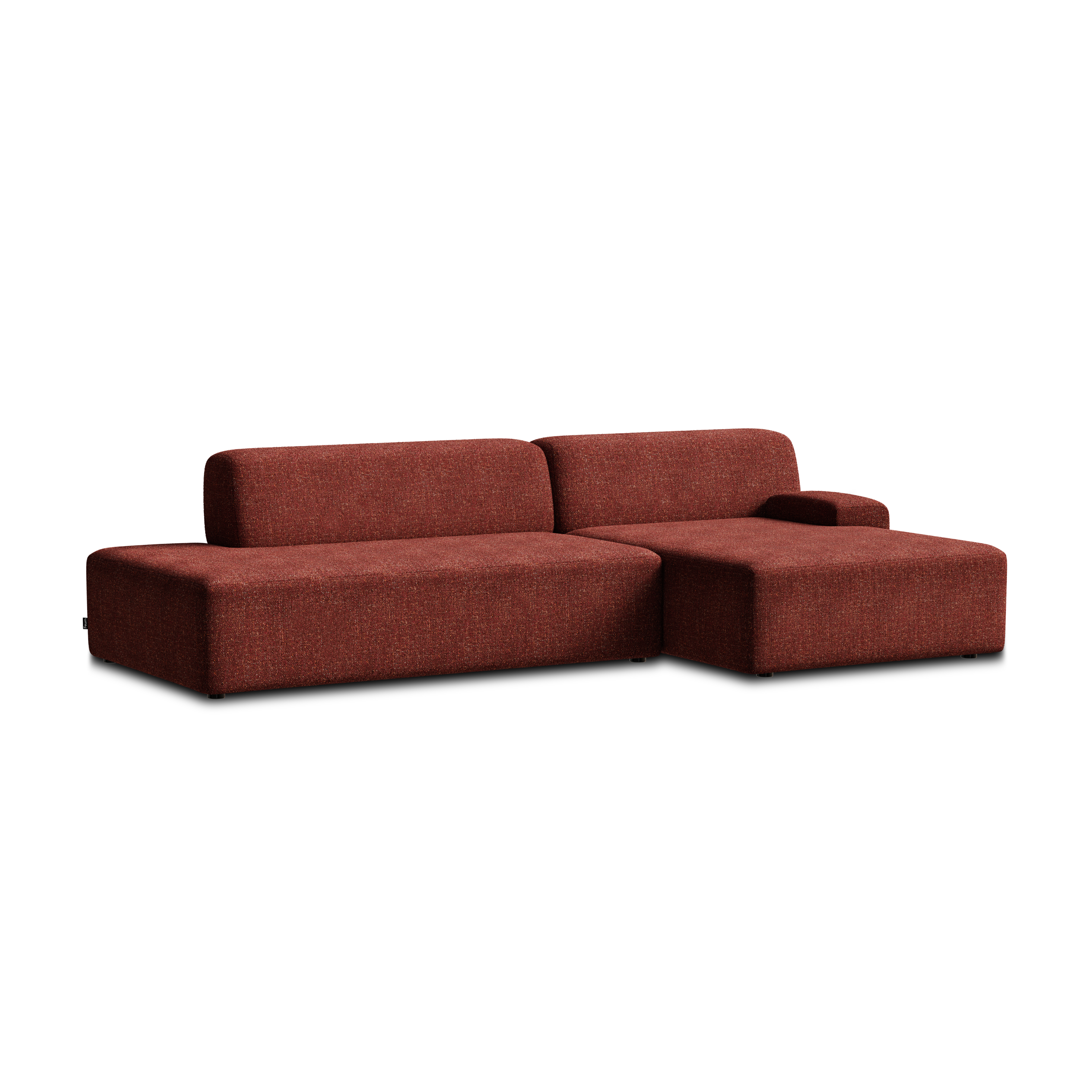 Offene modulare Eckcouch UMI kastanienrot rechts