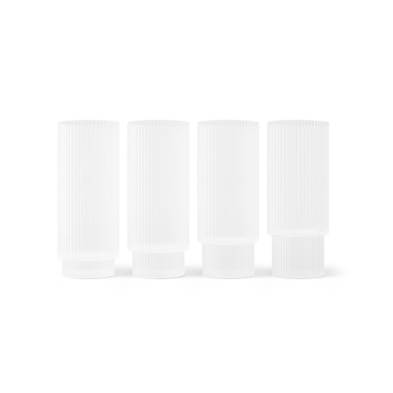 Set van cocktailglazen RIPPLE LONG DRINK wit glas