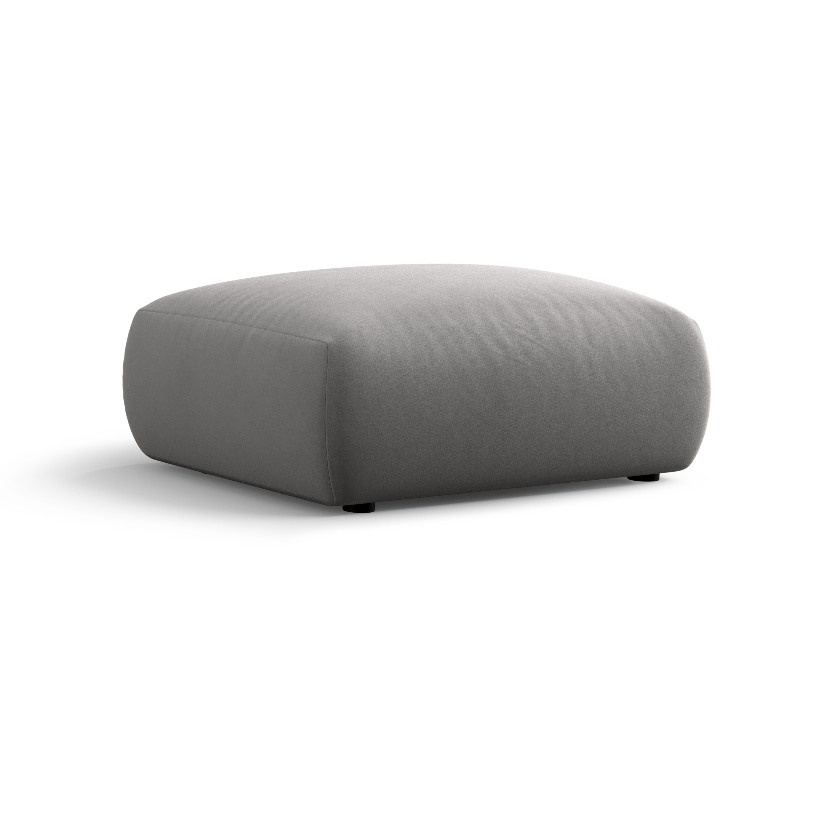 Fluwelen poef MATERA grijs