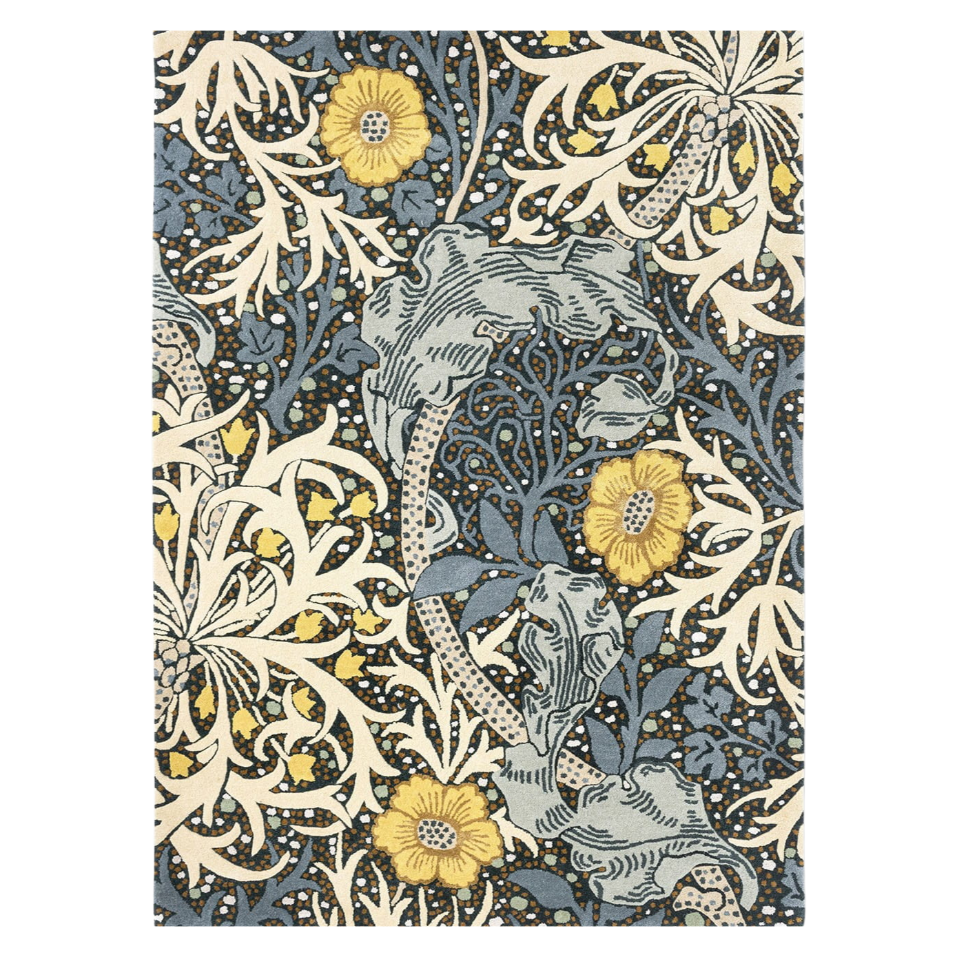 Seaweed TEAL Blue-yellow rug