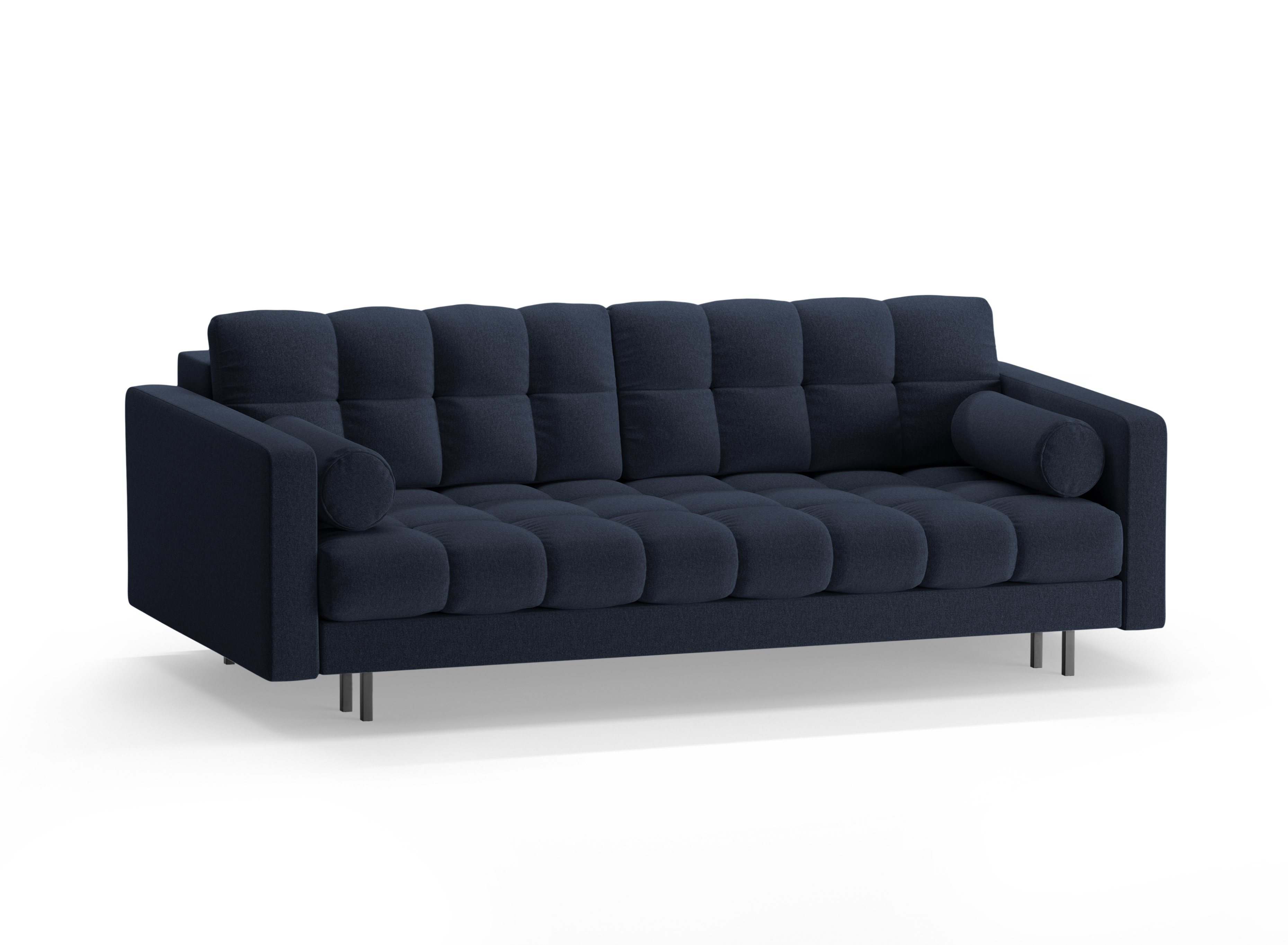 Sofa 3-zits met slaapfunctie BALI donkerblauw met zwarte basis