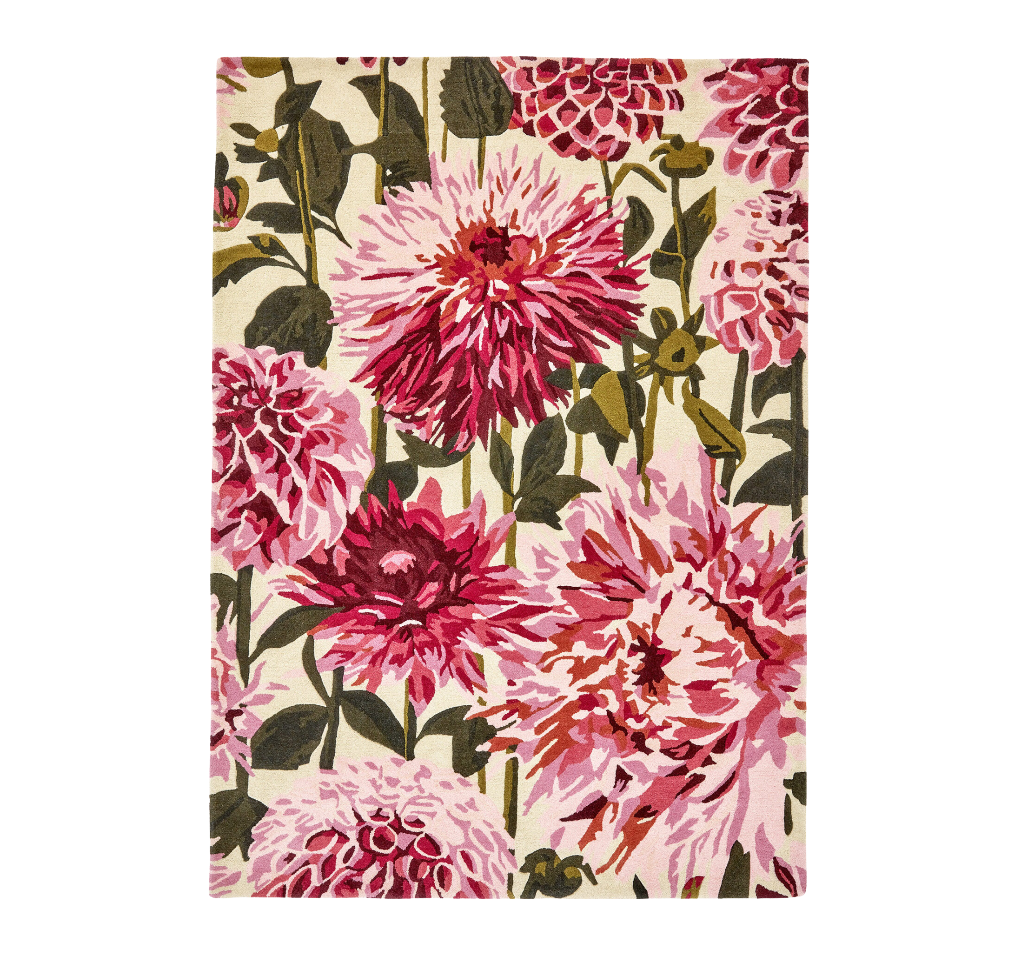Vloerkleed DAHLIA FUCHSIA PALM roze-groen