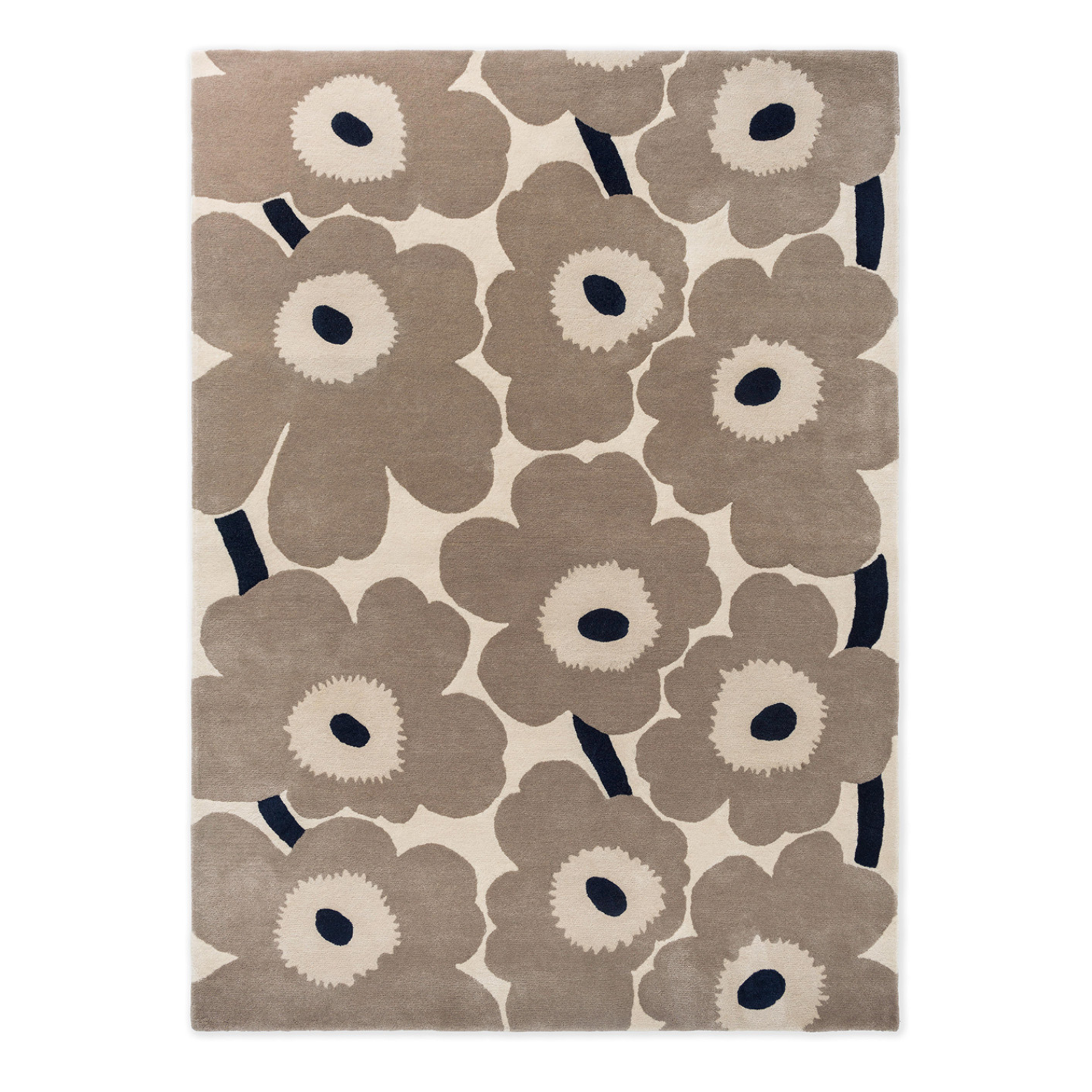 Wollteppich einzigartig beige-braun