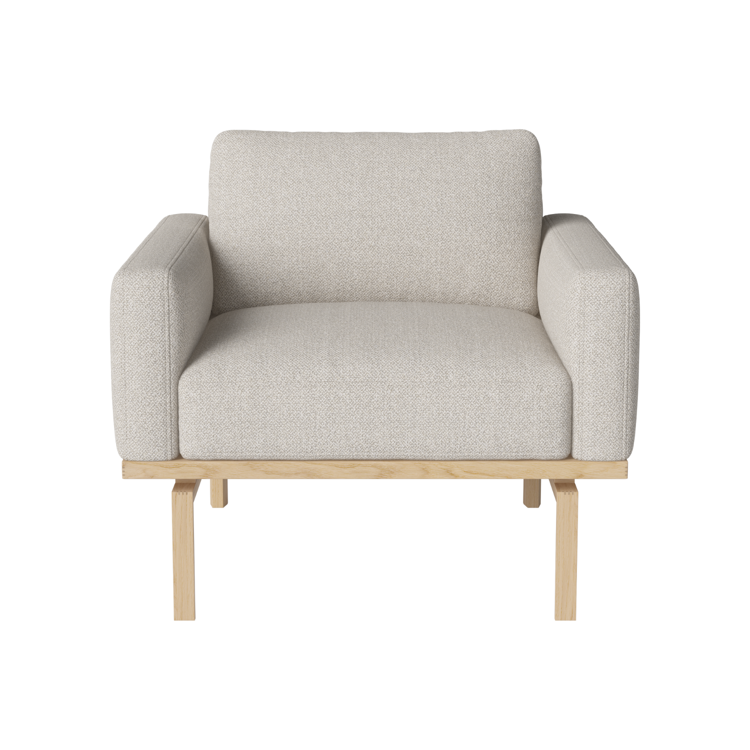 Fauteuil ELTON basis van gebleekt eikenhout