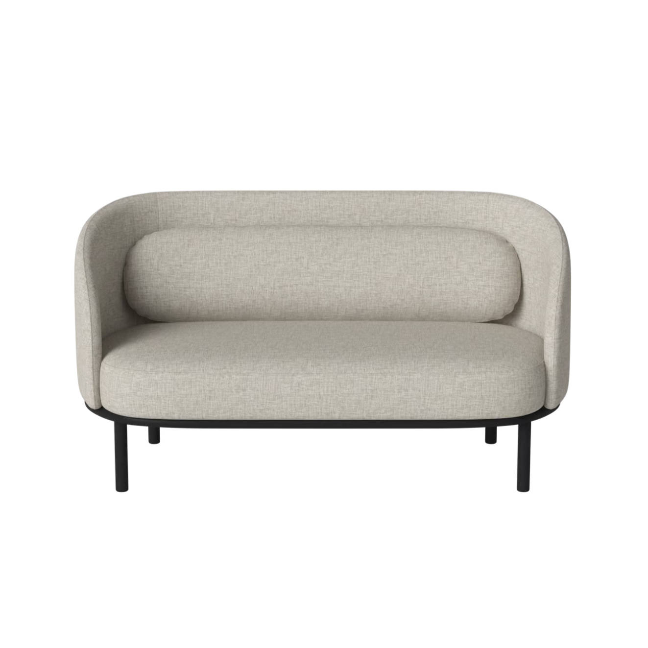 Sofa 2-zits FUUGA met een basis van zwart eikenhout