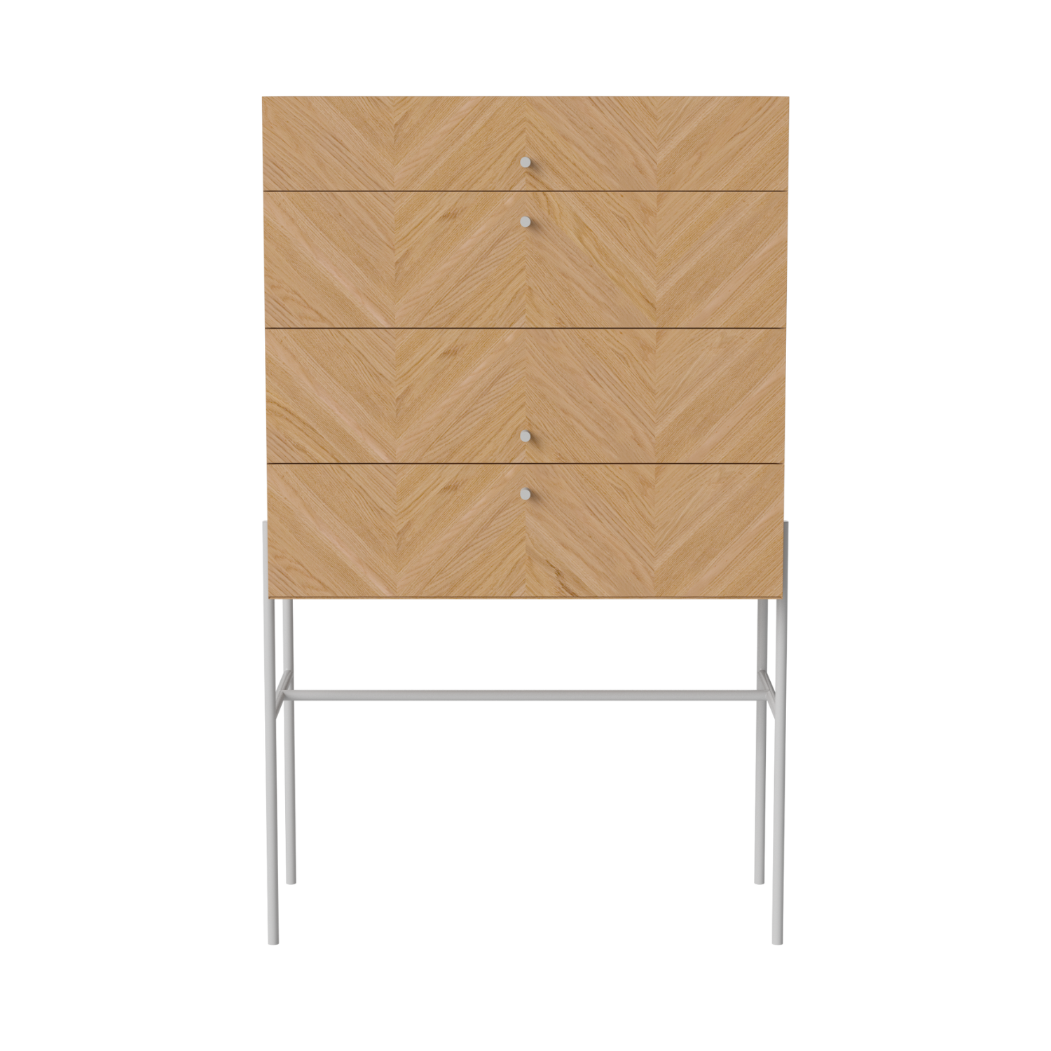 LUXE commode van eikenhout met grijze basis