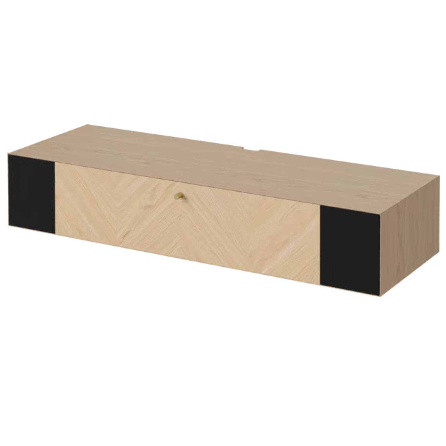 LUXE geluidskast gebleekt eikenhout met zwarte basis