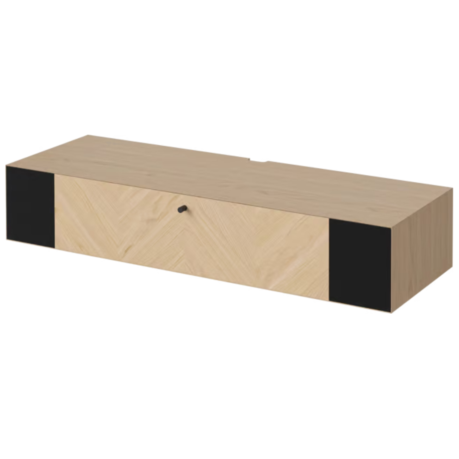 LUXE geluidskast gebleekt eikenhout met zwarte basis