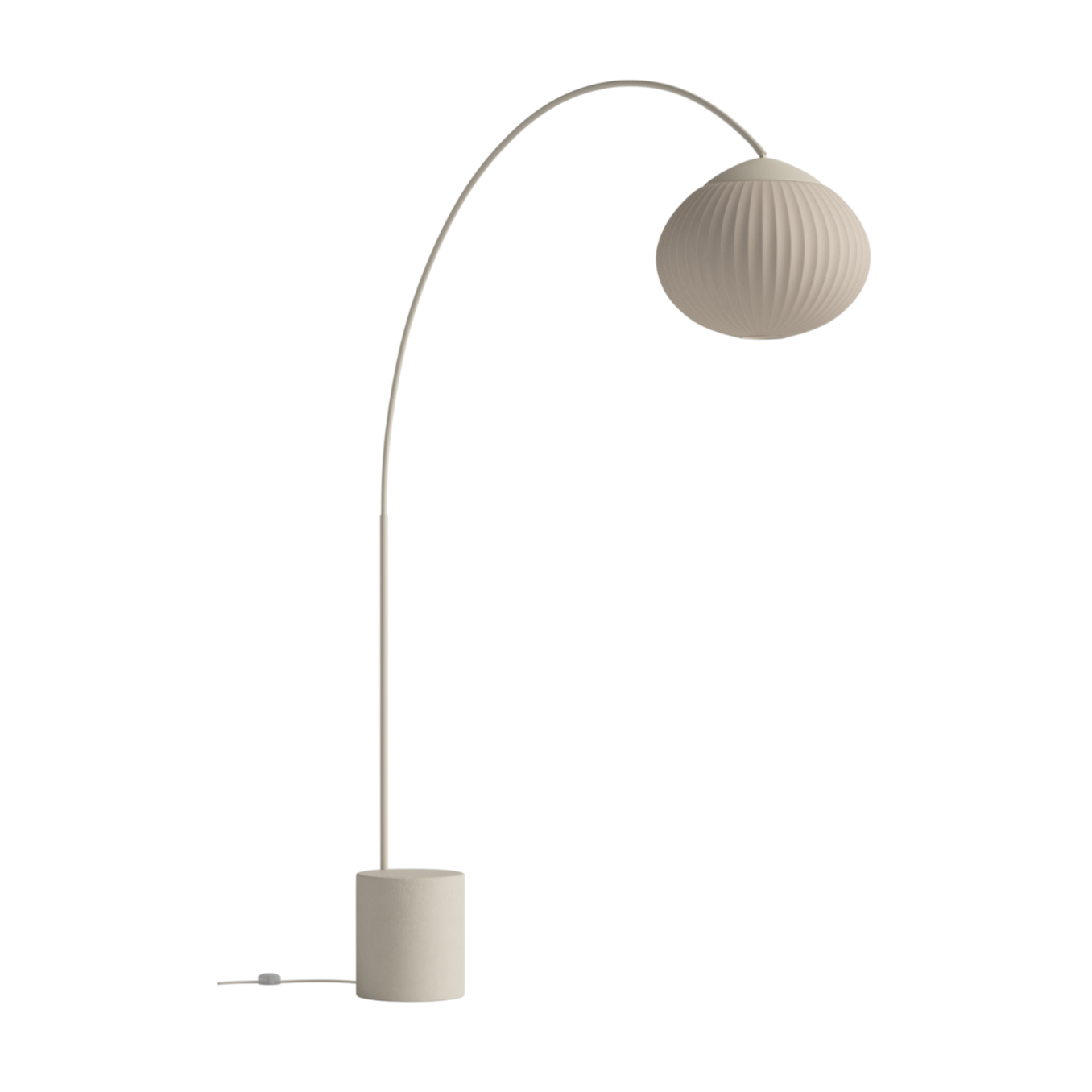 Vloerlamp ACORN beige met een voet van crèmekleurig beton