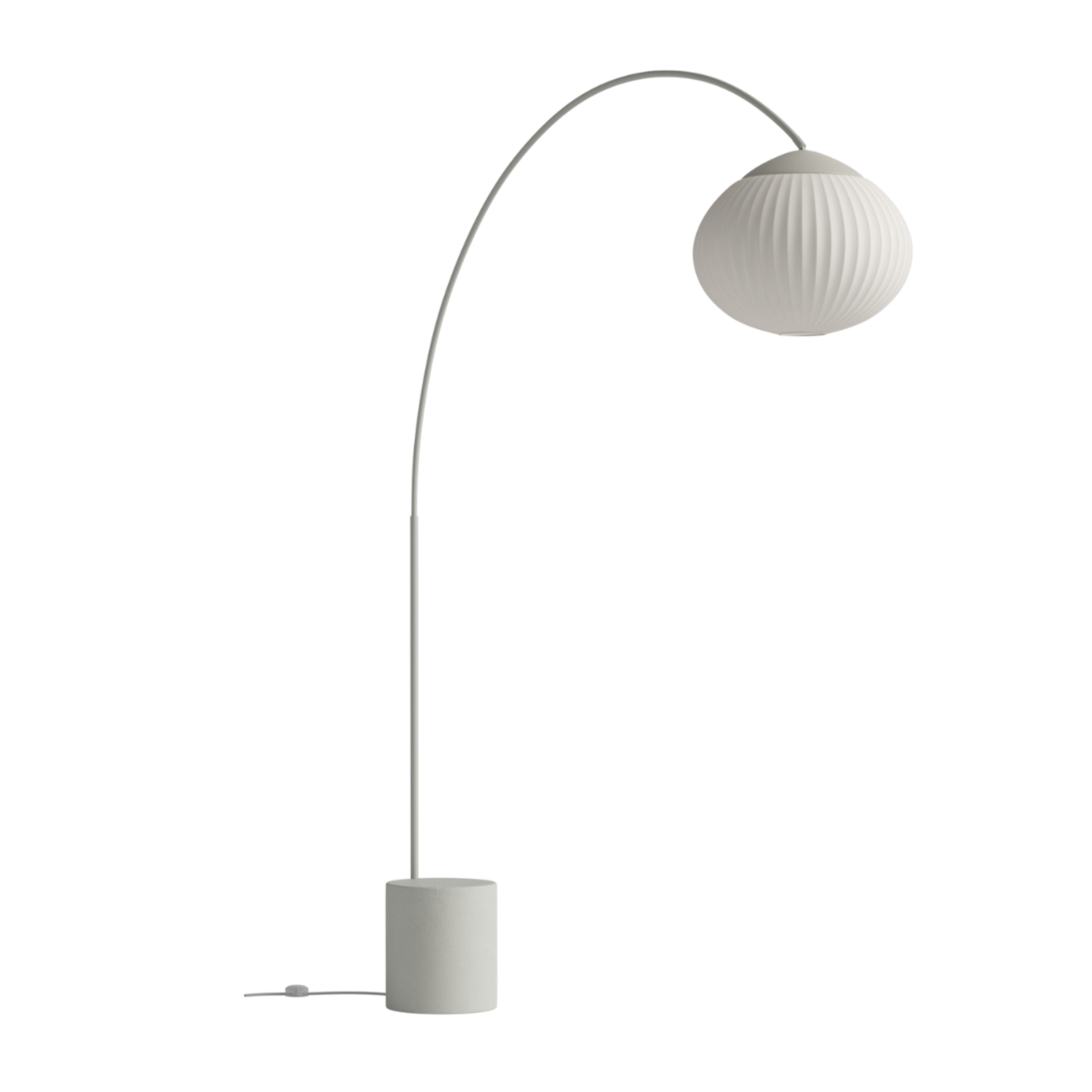 Vloerlamp ACORN wit met een voet van grijs beton