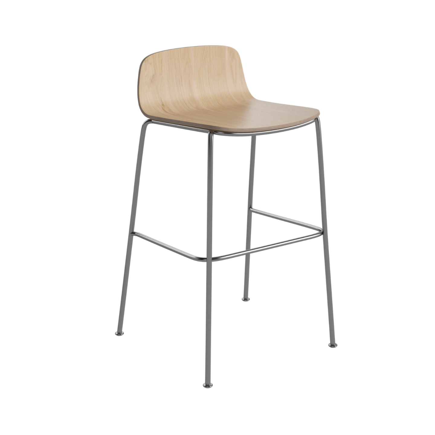 Hocker PALM gebleekt eikenfineer met metalen basis