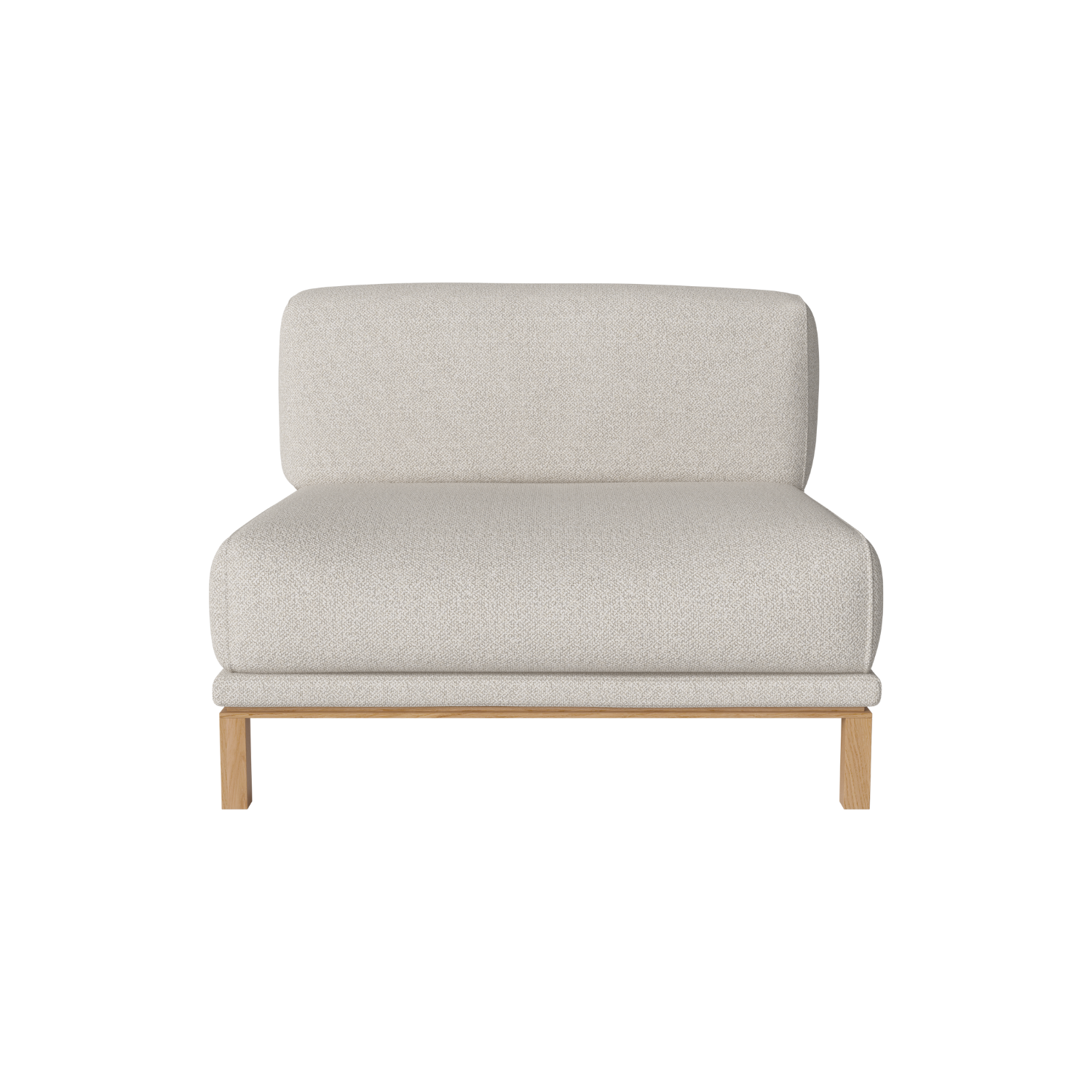 Modulaire bank COSY - middenmodule met eiken basis