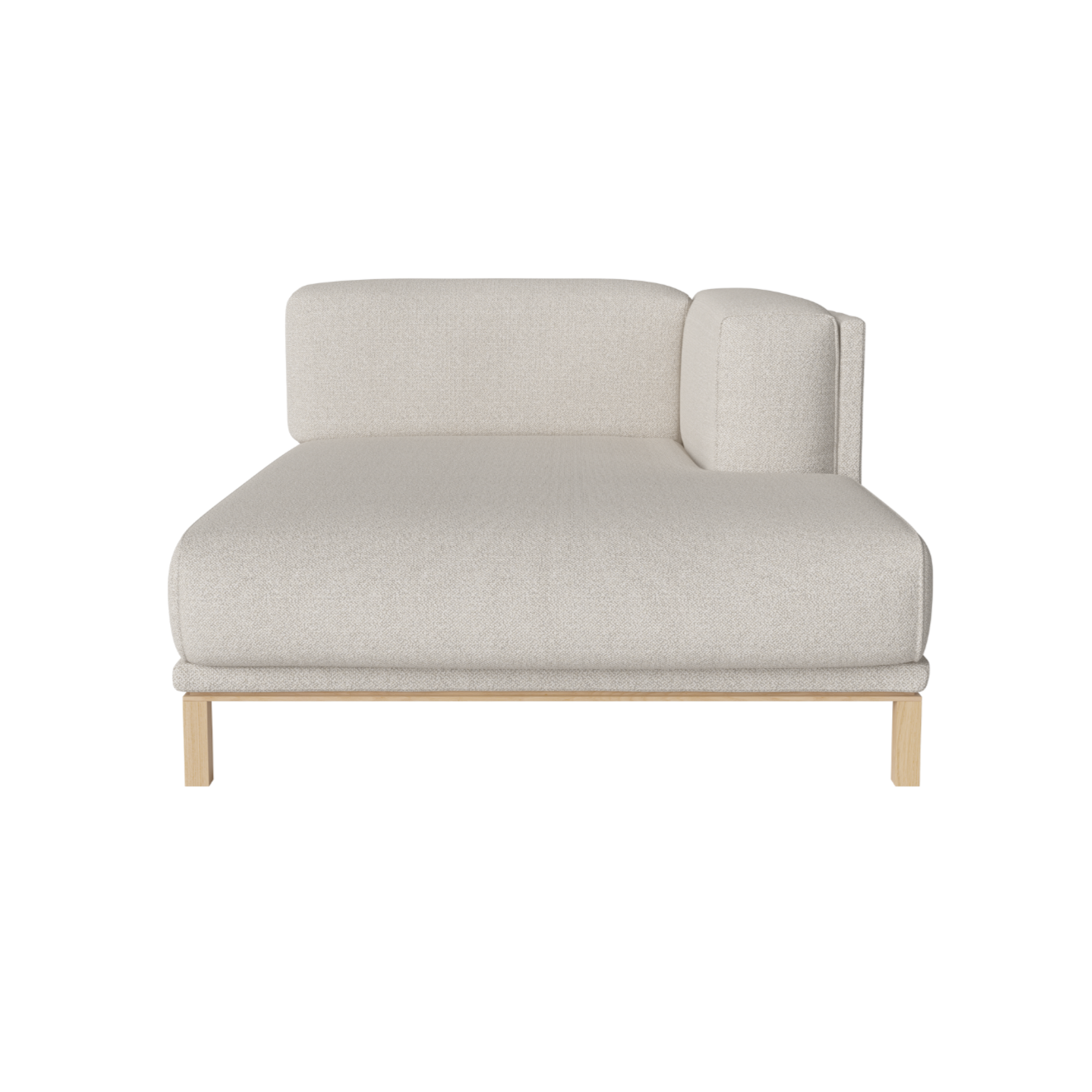 Modulaire bank COSY - rechtszijdige chaise longue met gebleekte basis